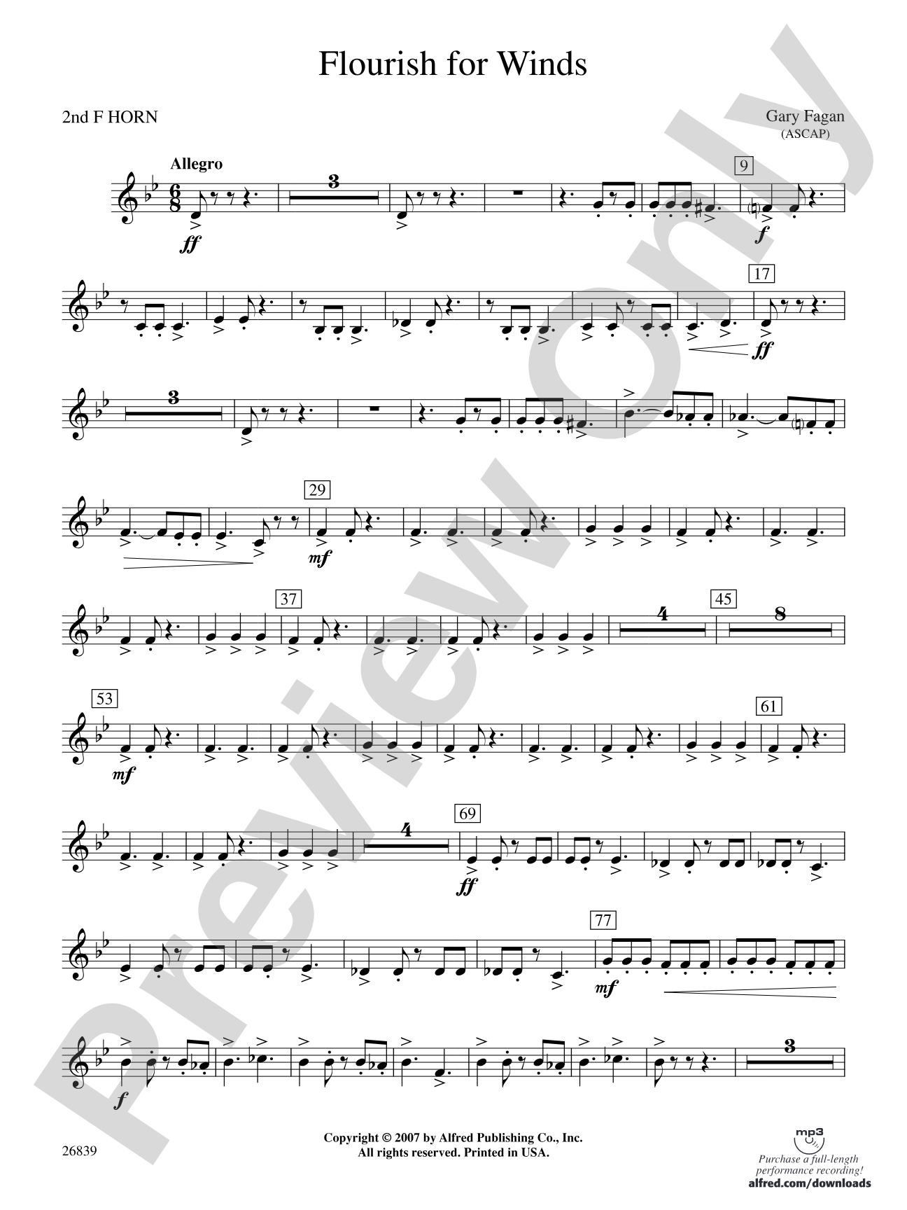 Flourish for Winds: 2nd F Horn