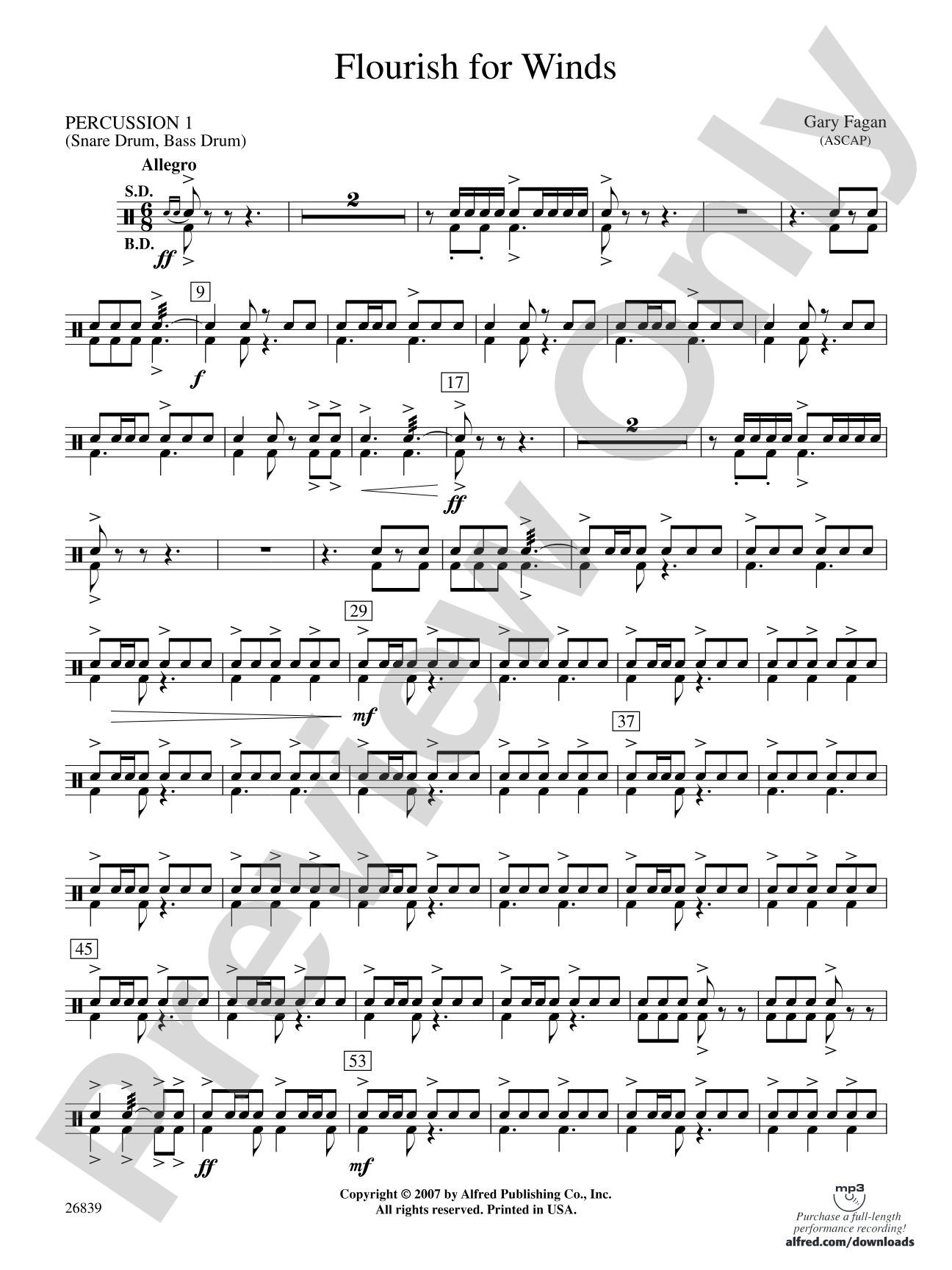Flourish for Winds: 1st Percussion