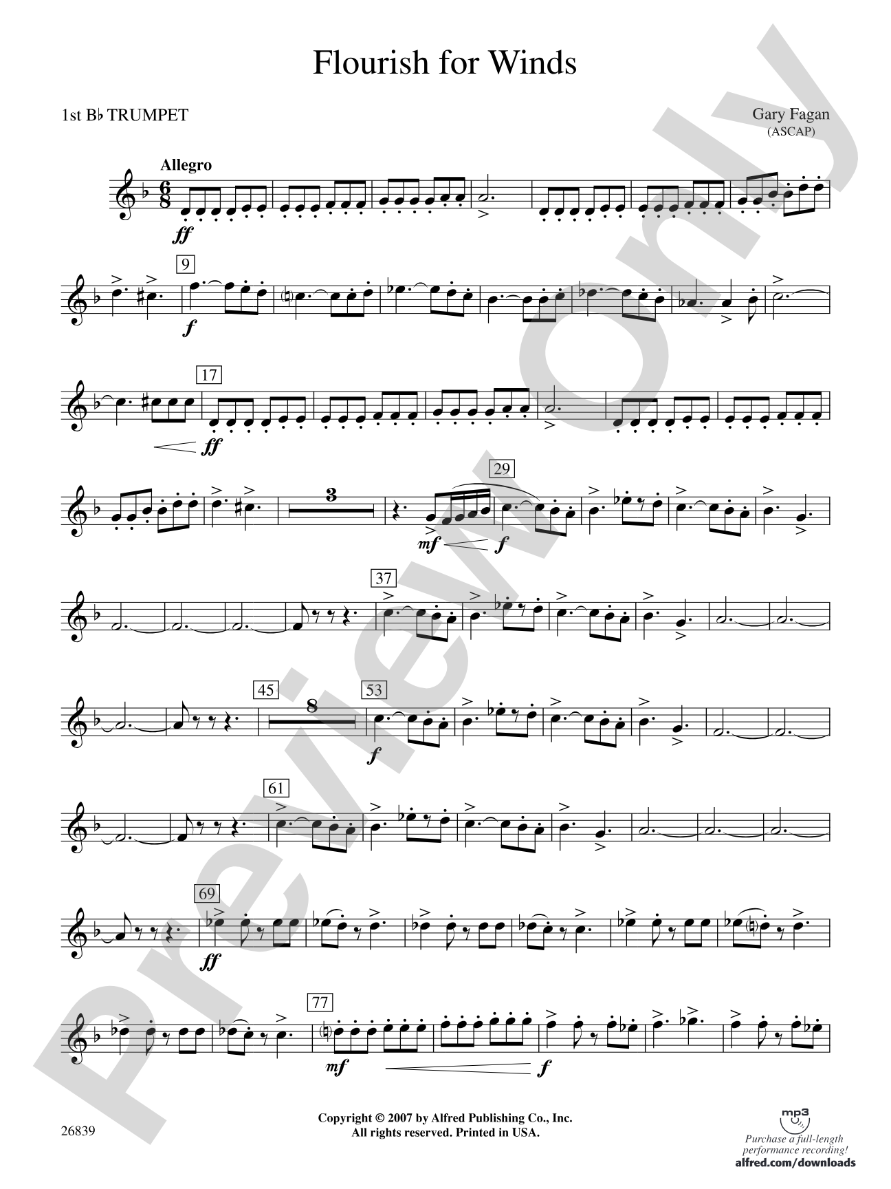 Flourish for Winds: 1st B-flat Trumpet