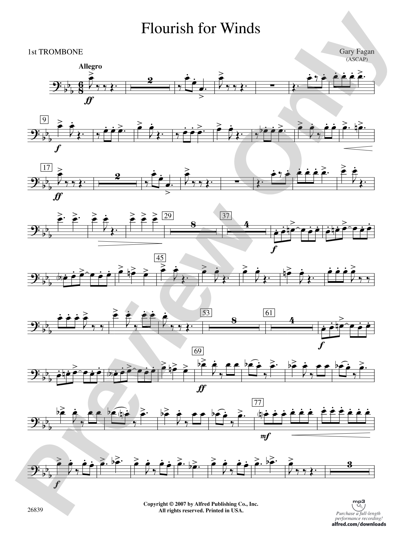 Flourish for Winds: 1st Trombone