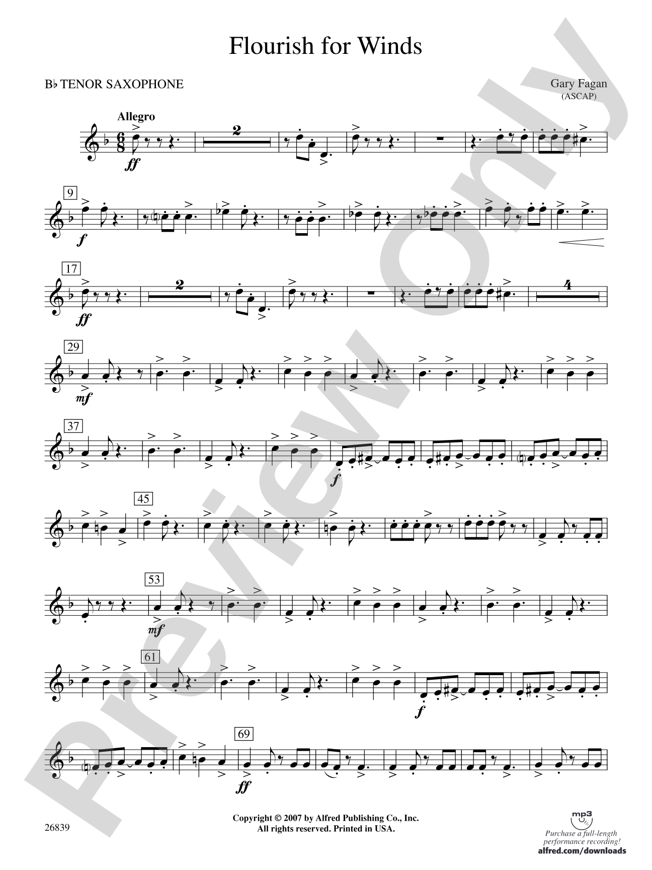 Flourish for Winds: B-flat Tenor Saxophone