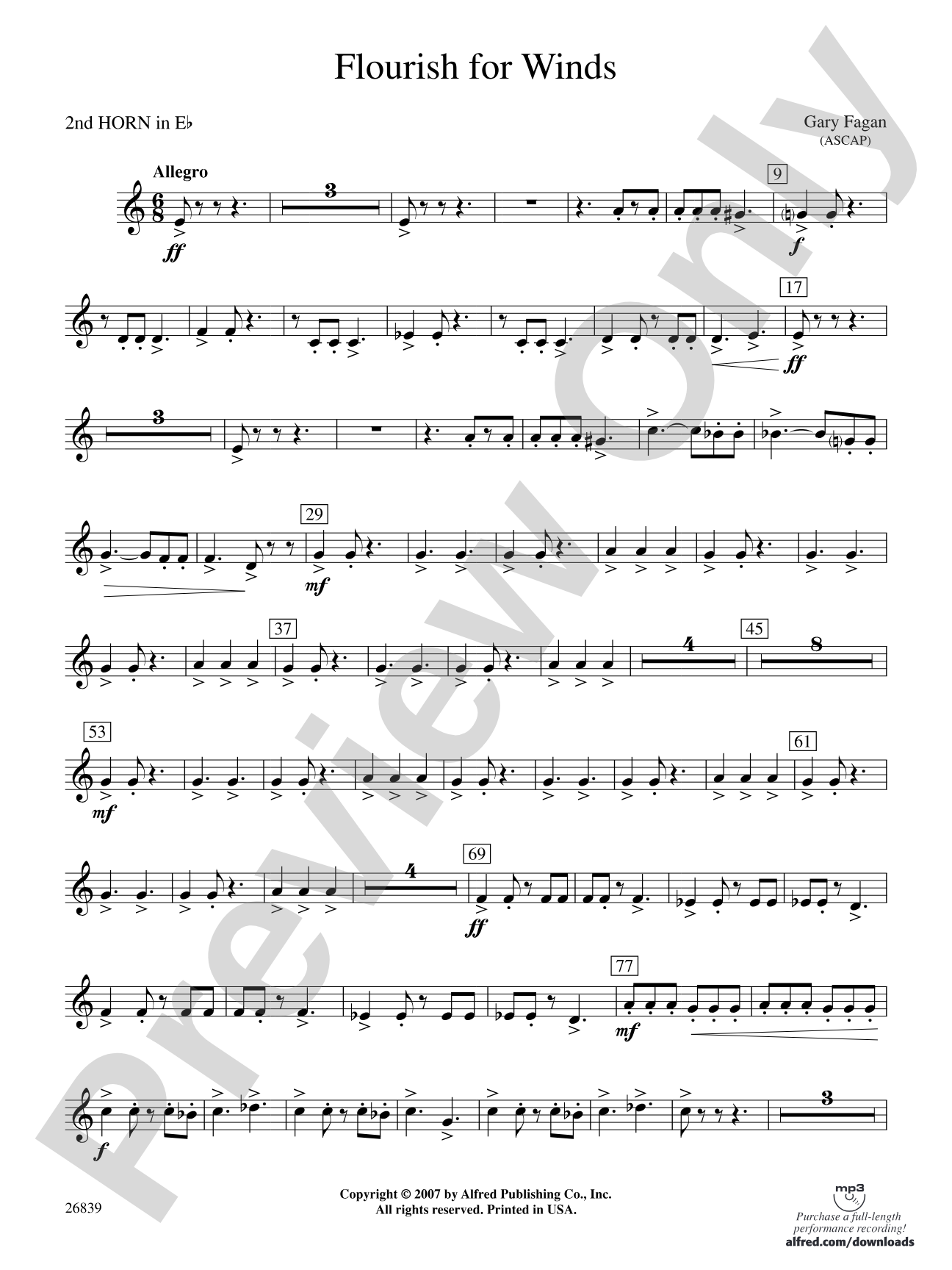 Flourish for Winds: (wp) 2nd Horn in E-flat