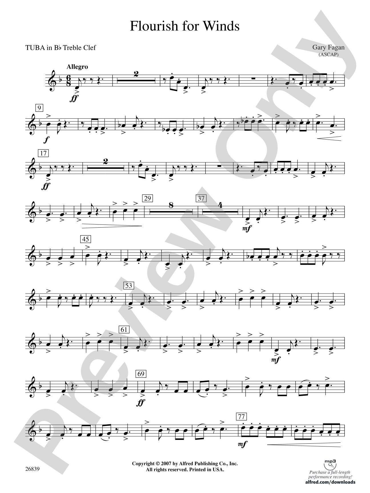 Flourish for Winds: (wp) B-flat Tuba T.C.