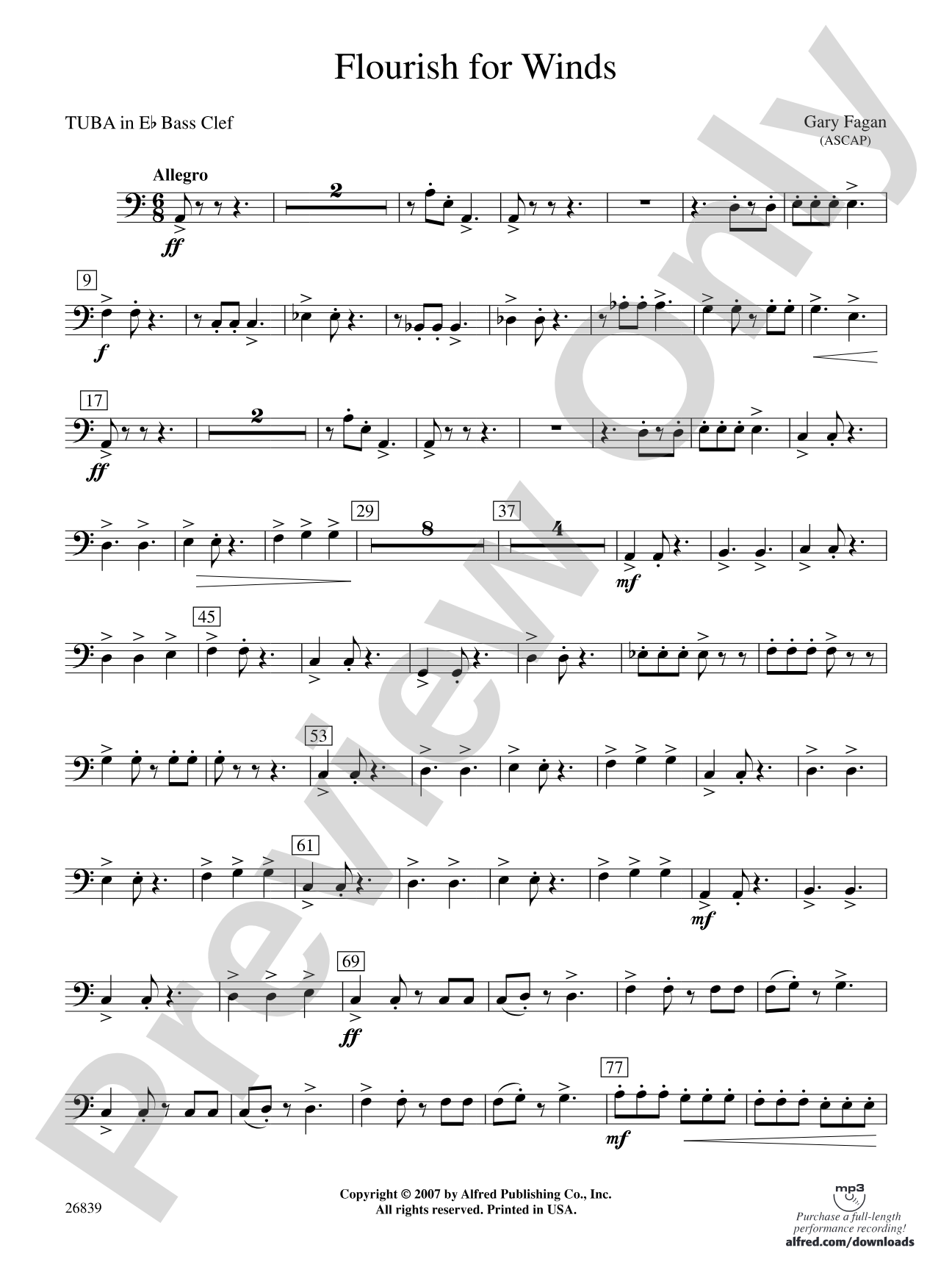 Flourish for Winds: (wp) E-flat Tuba B.C.