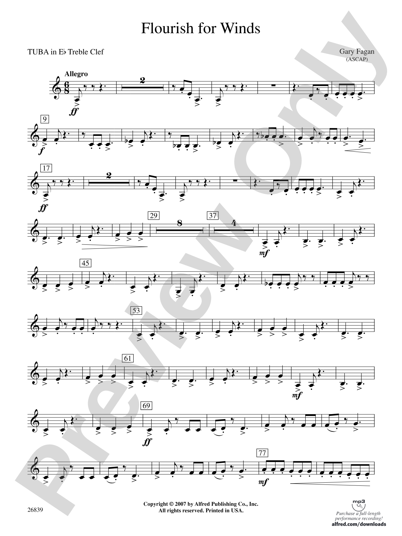 Flourish for Winds: (wp) E-flat Tuba T.C.