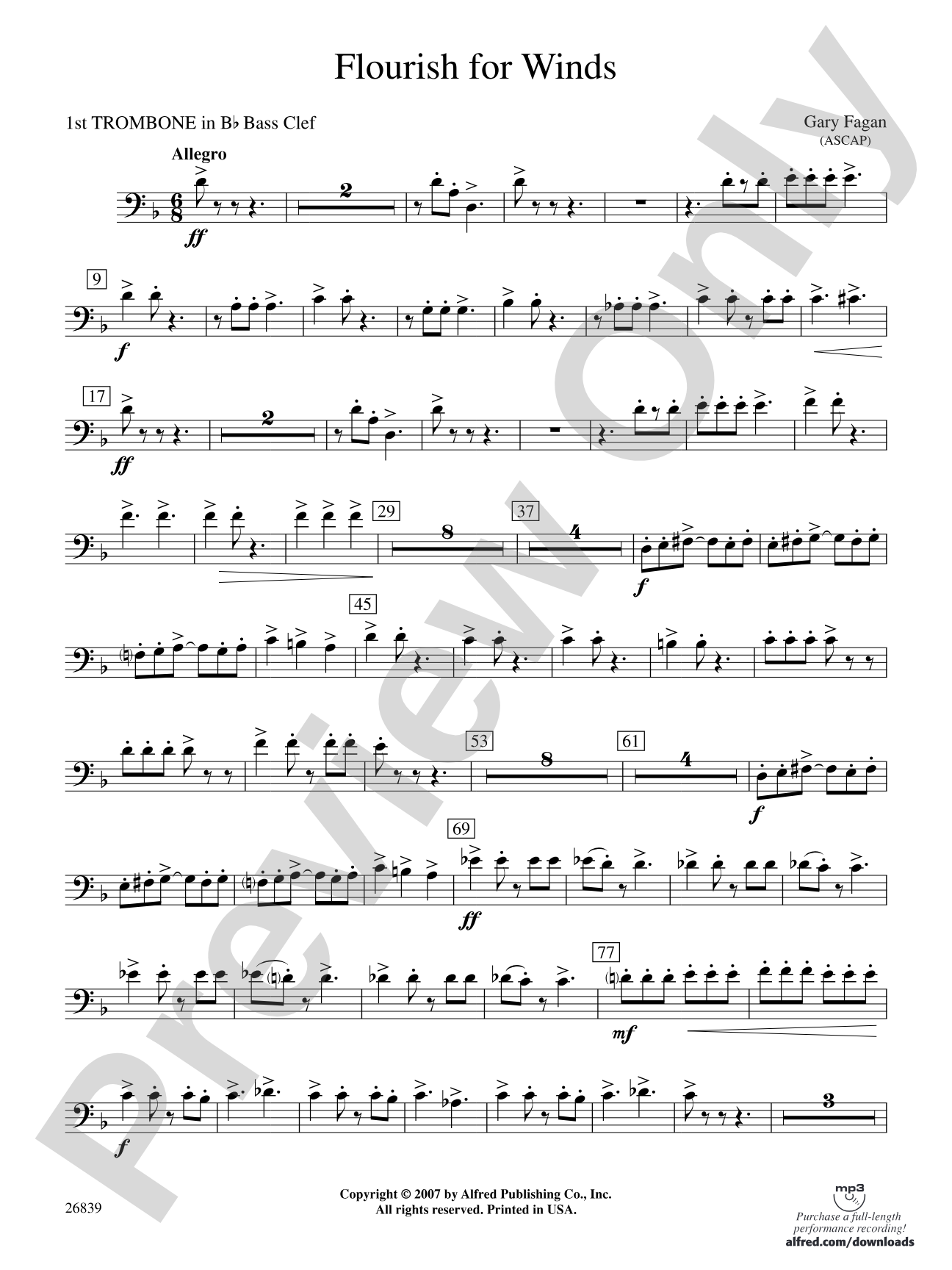 Flourish for Winds: (wp) 1st B-flat Trombone B.C.