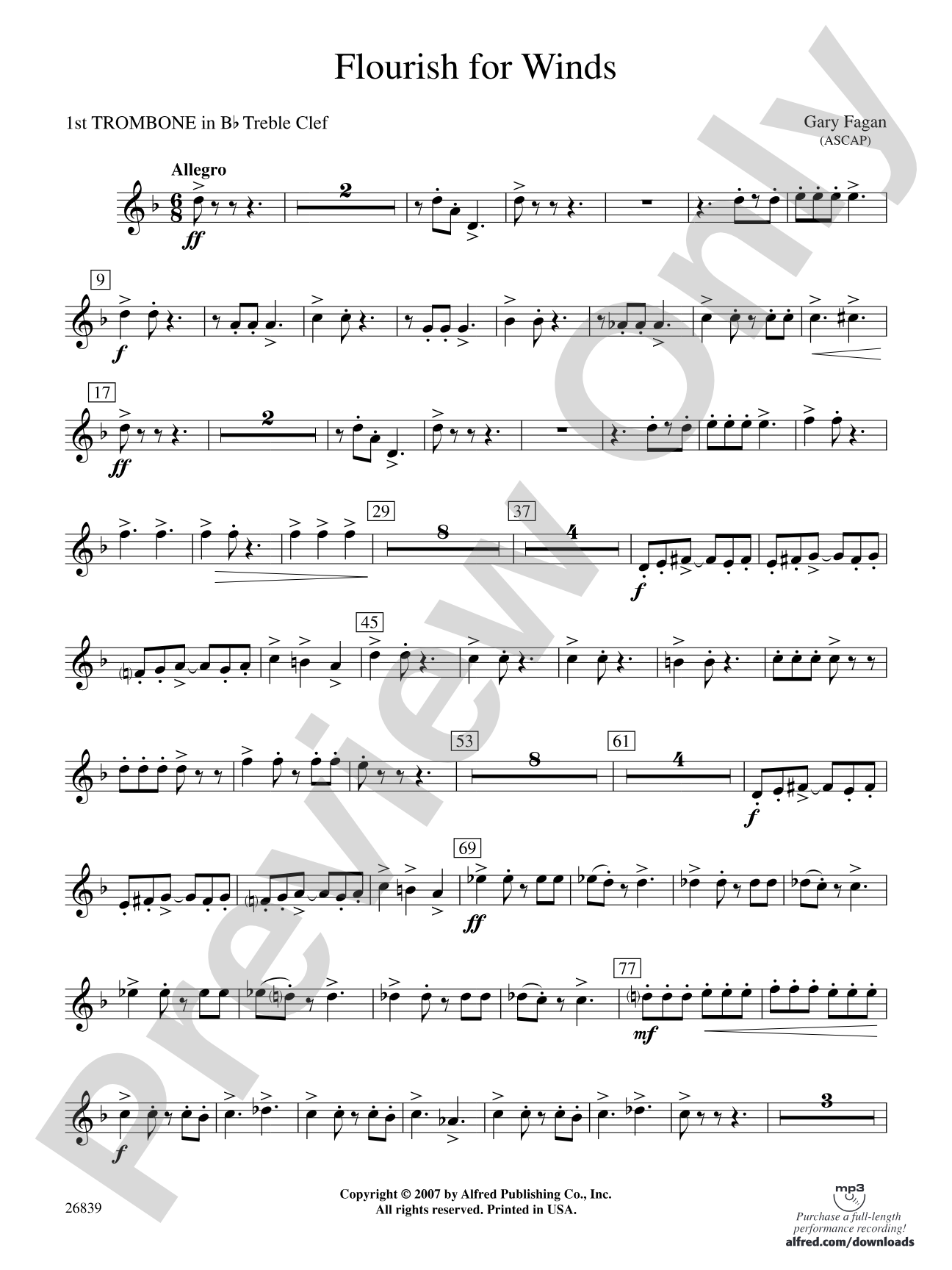 Flourish for Winds: (wp) 1st B-flat Trombone T.C.