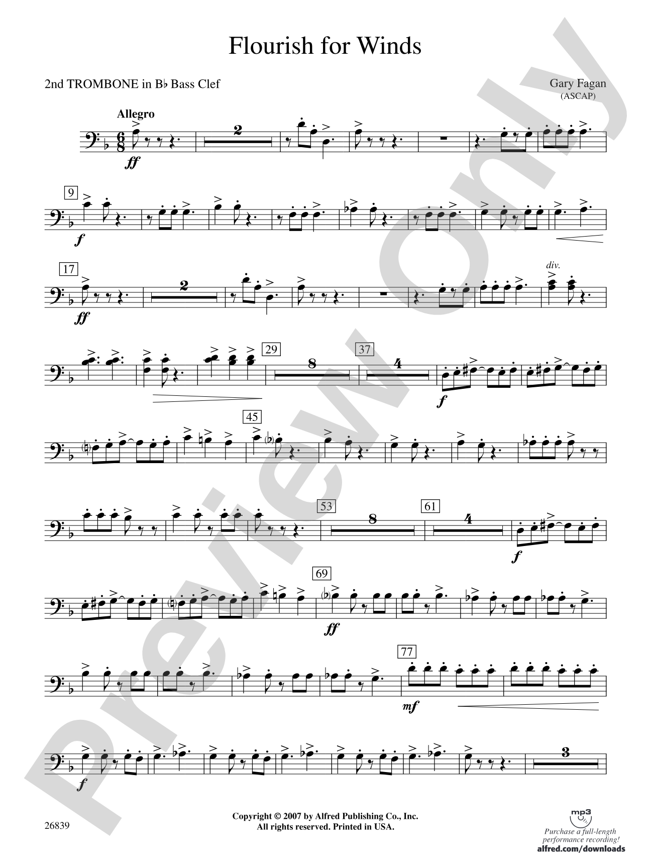 Flourish for Winds: (wp) 2nd B-flat Trombone B.C.