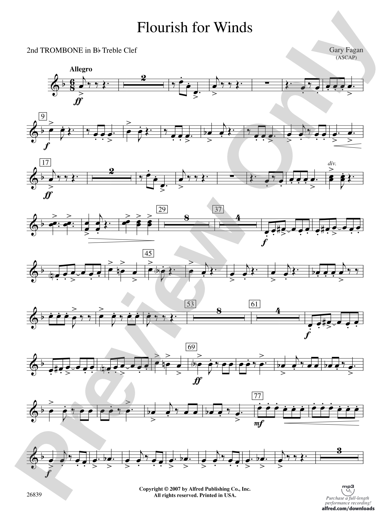 Flourish for Winds: (wp) 2nd B-flat Trombone T.C.