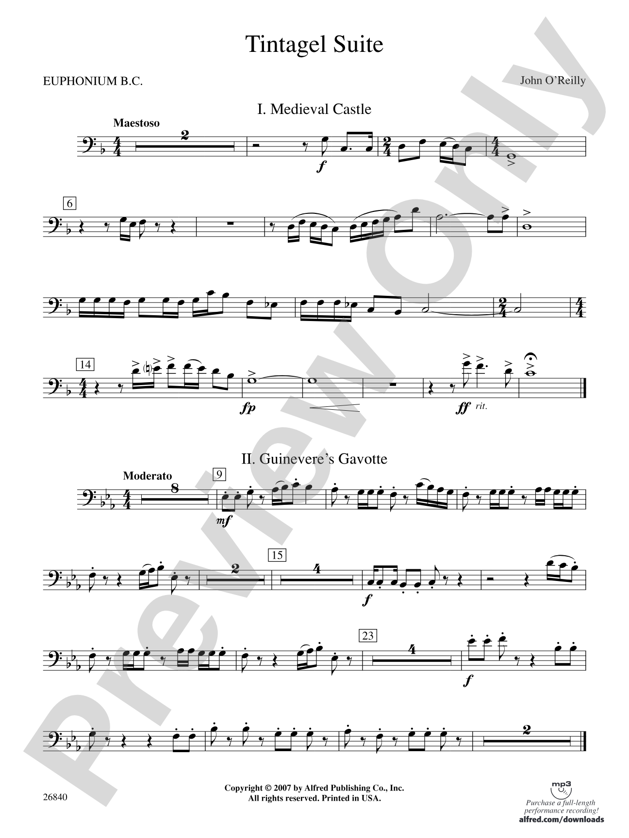 Tintagel Suite: Baritone B.C.