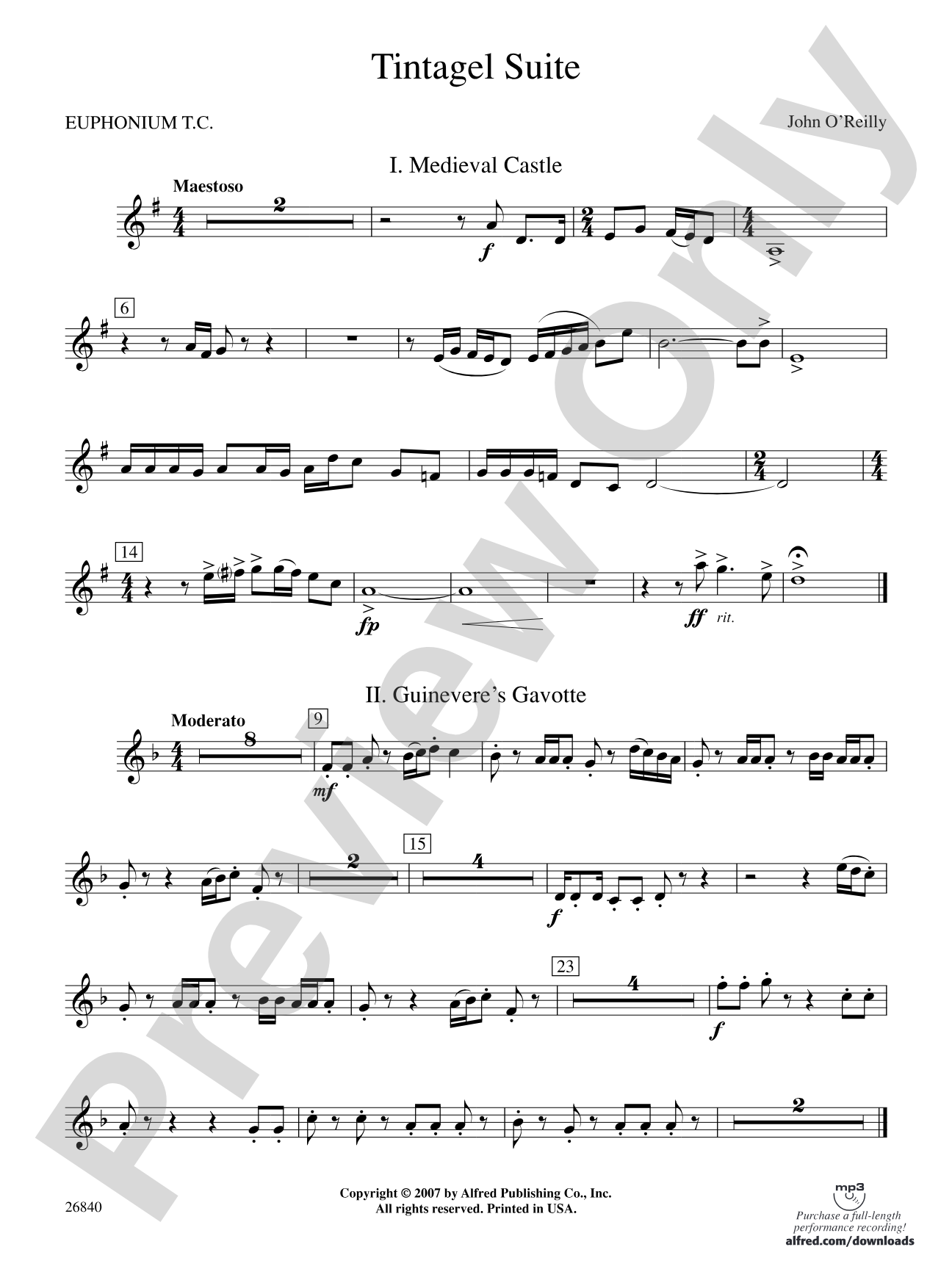 Tintagel Suite: Baritone T.C.