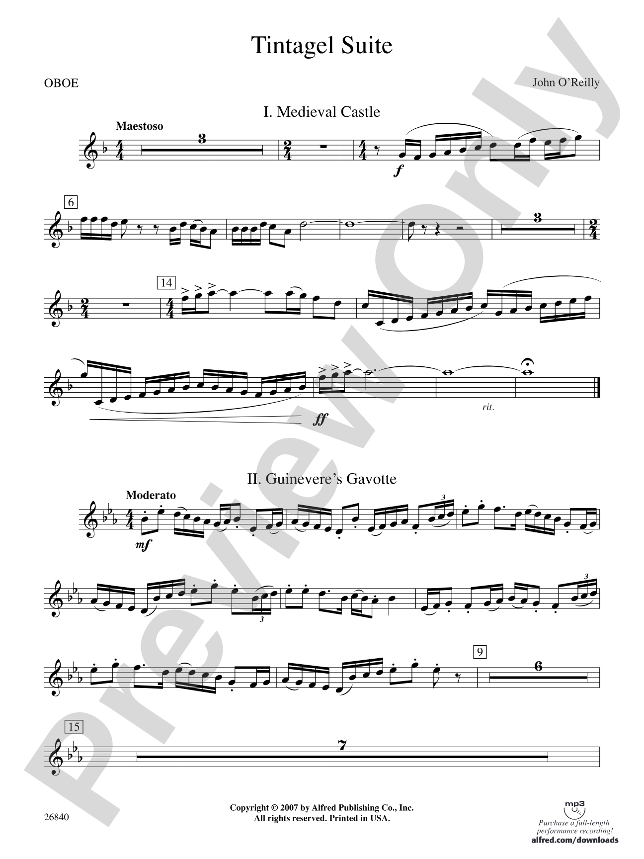 Tintagel Suite: Oboe