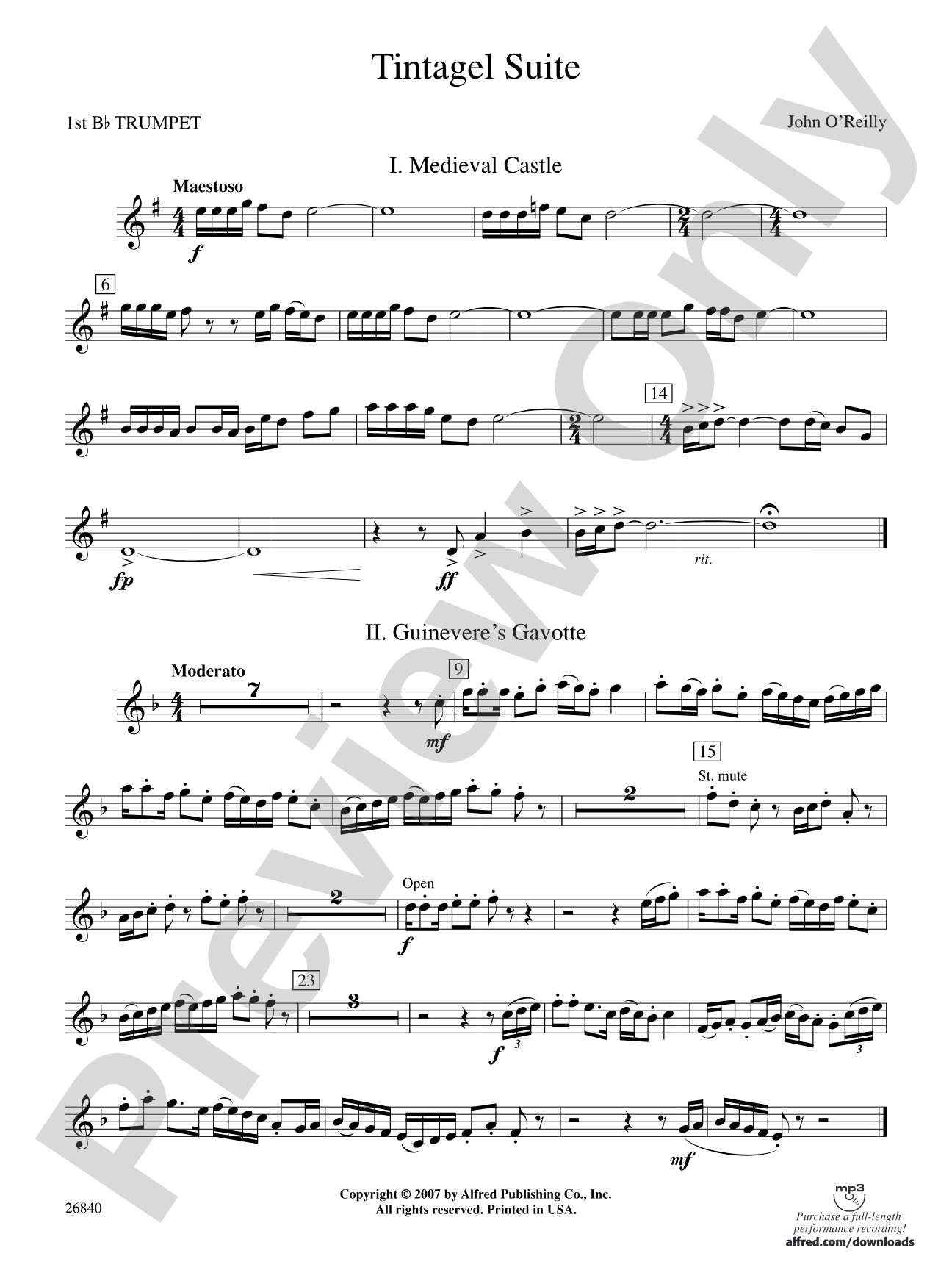 Tintagel Suite: 1st B-flat Trumpet