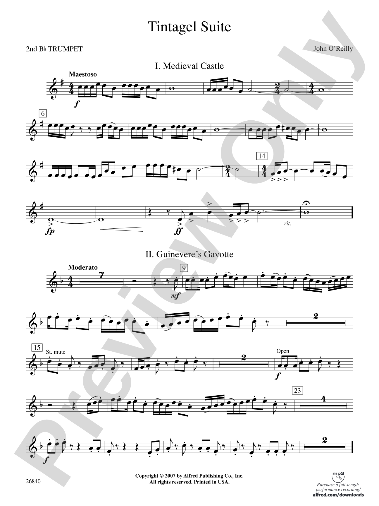 Tintagel Suite: 2nd B-flat Trumpet