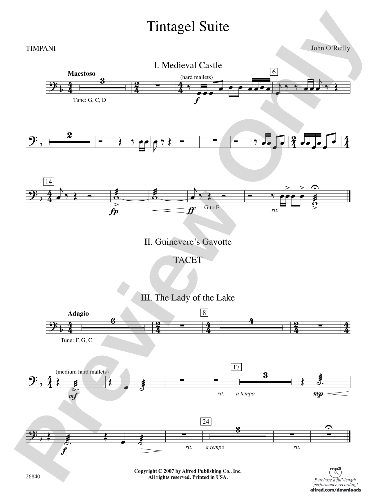 Tintagel Suite: Timpani