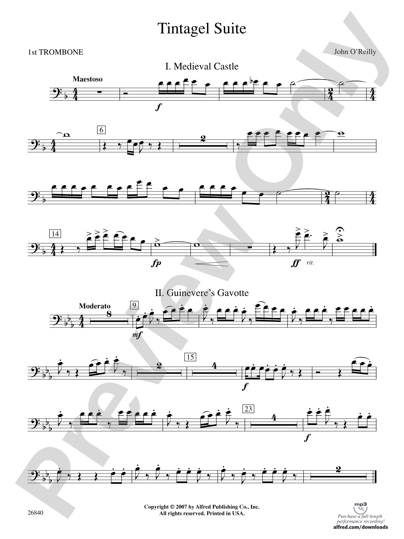 Tintagel Suite: 1st Trombone
