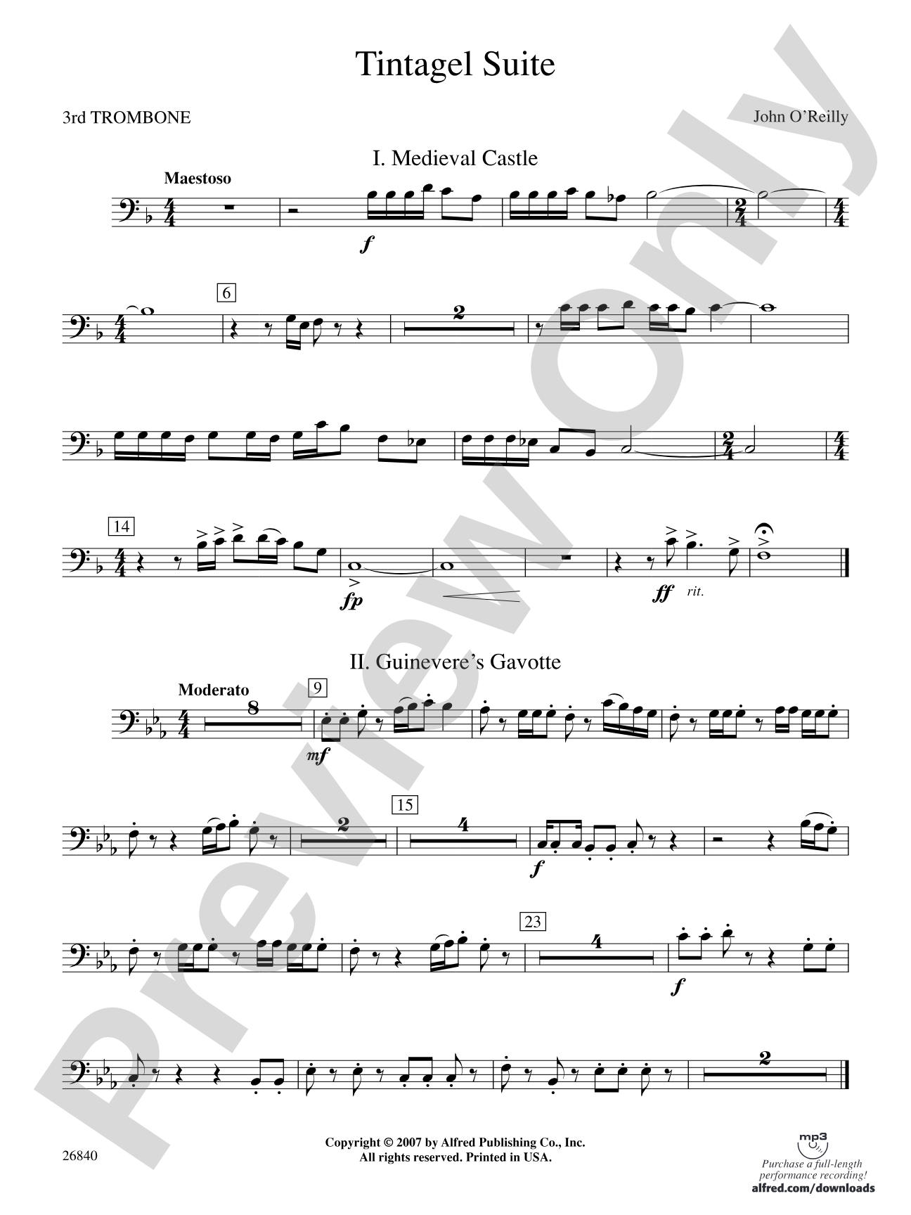 Tintagel Suite: 3rd Trombone