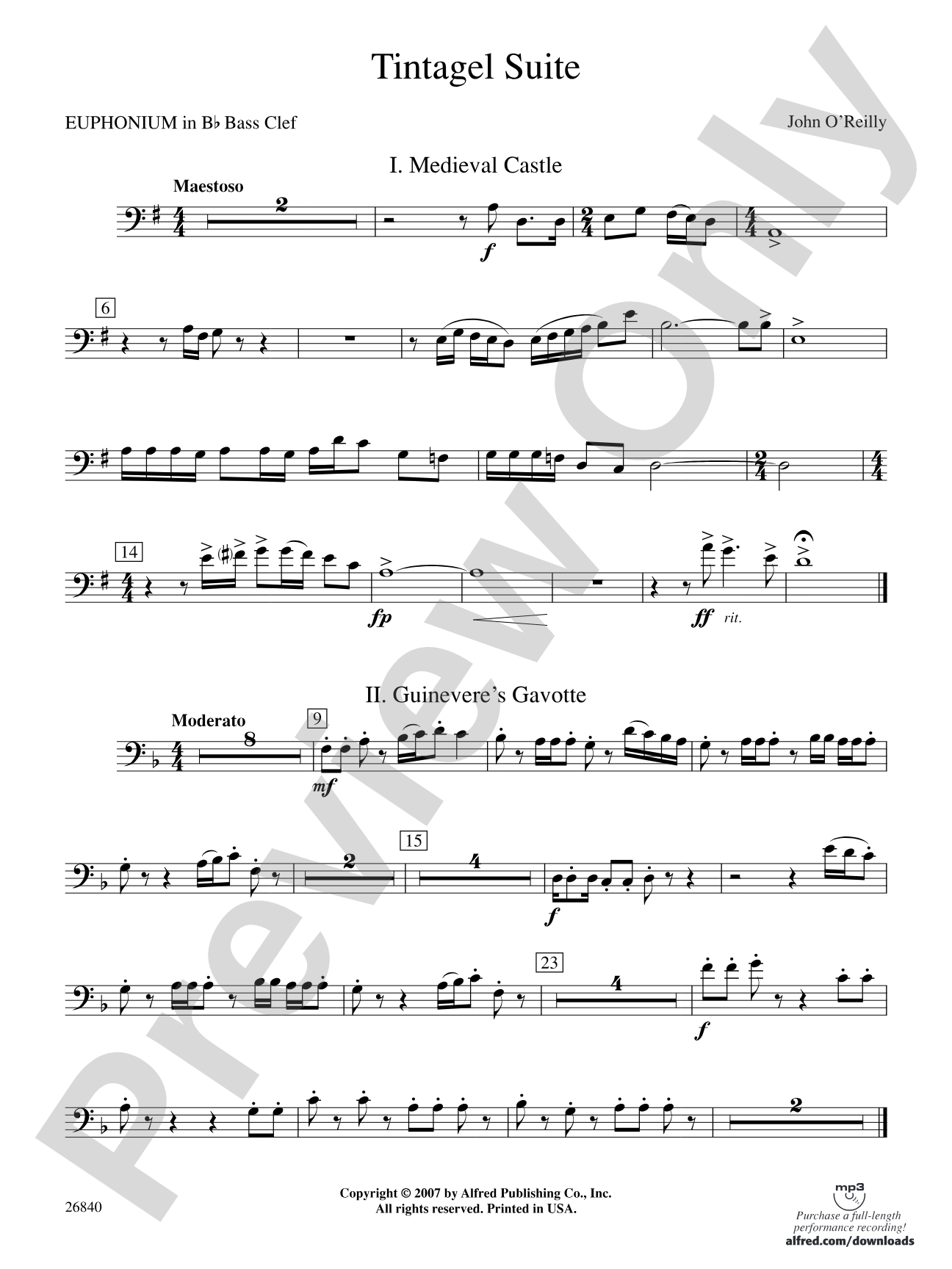Tintagel Suite: (wp) B-flat Baritone B.C.