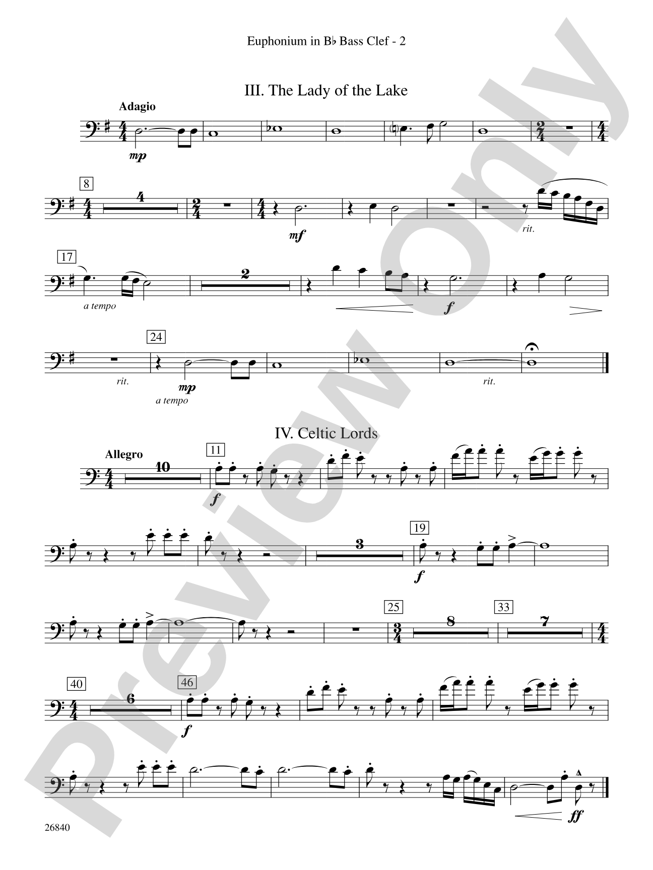 Tintagel Suite: (wp) B-flat Baritone B.C.