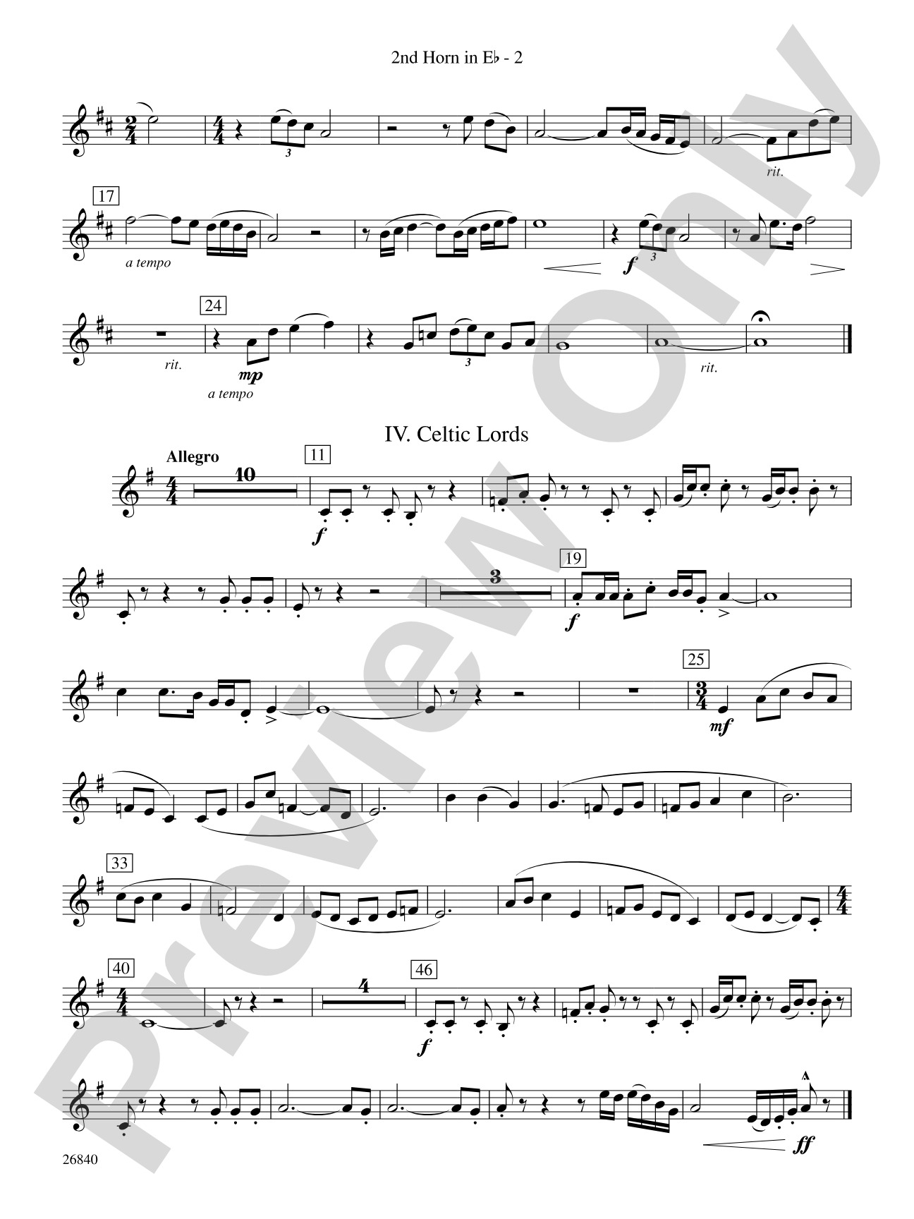 Tintagel Suite: (wp) 2nd Horn in E-flat