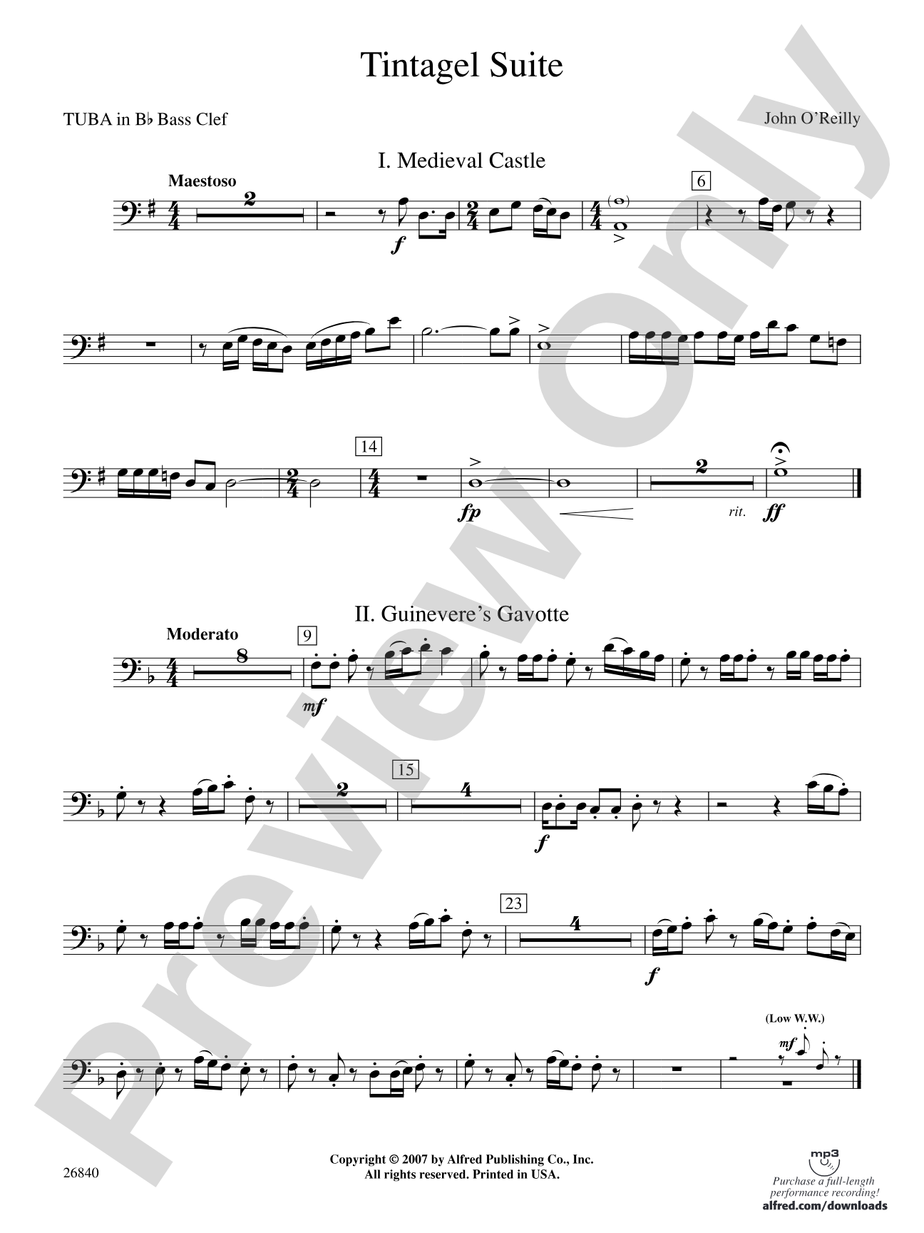 Tintagel Suite: (wp) B-flat Tuba B.C.