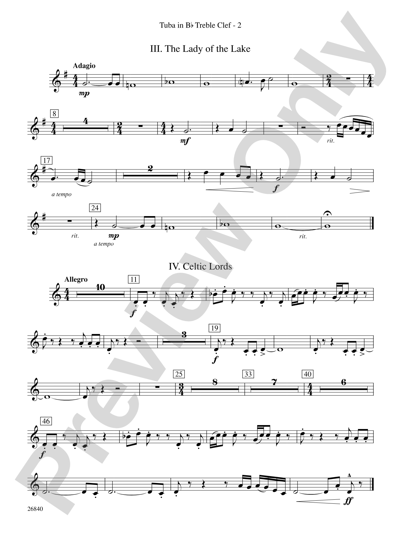 Tintagel Suite: (wp) B-flat Tuba T.C.