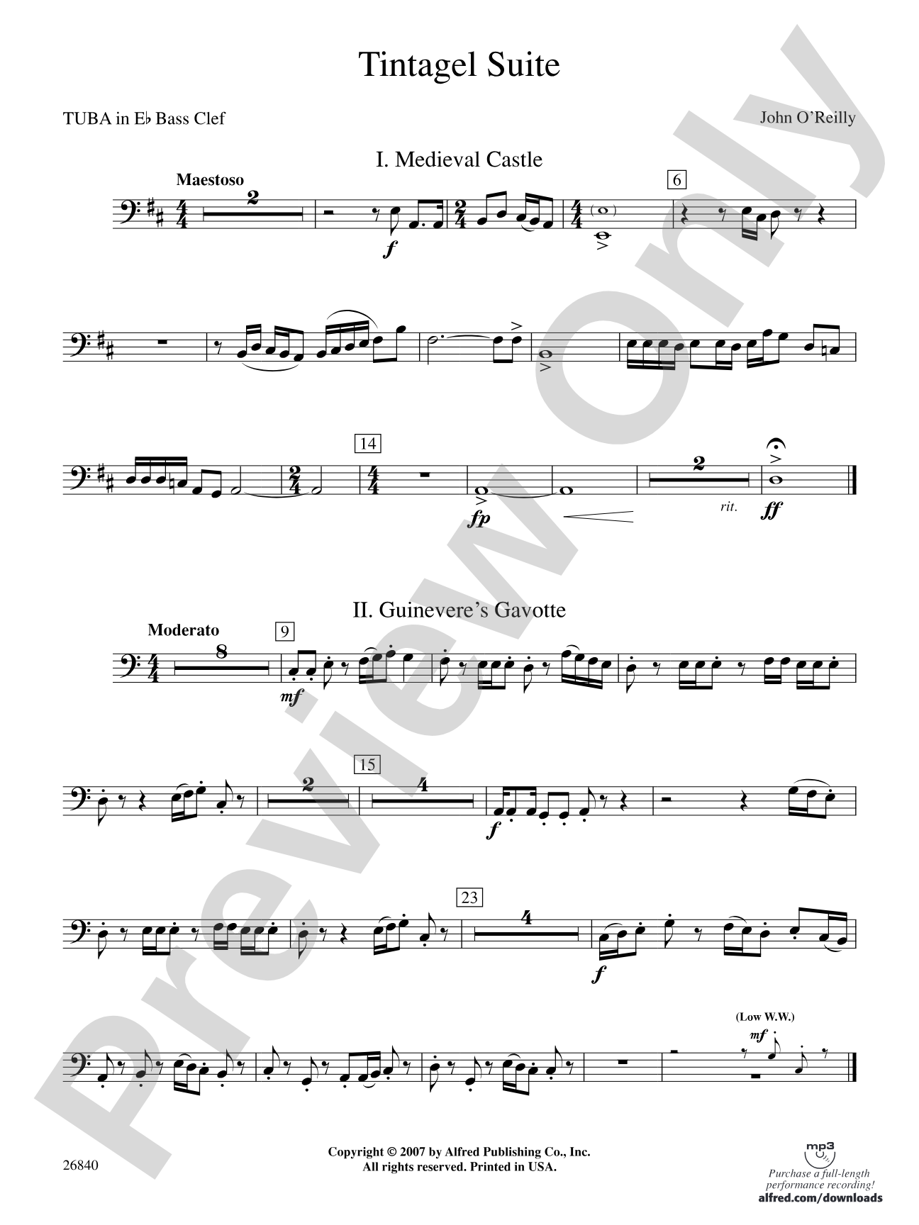 Tintagel Suite: (wp) E-flat Tuba B.C.