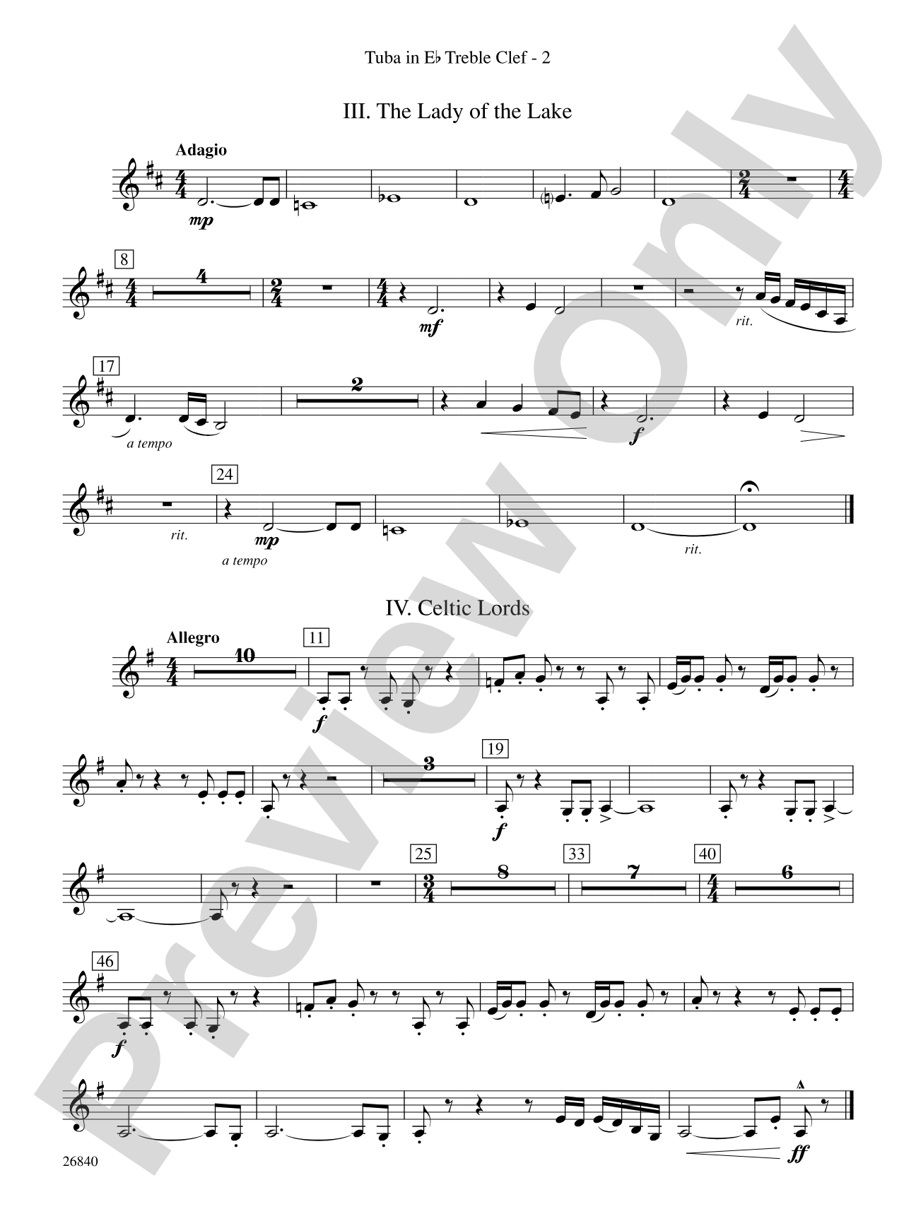 Tintagel Suite: (wp) E-flat Tuba T.C.