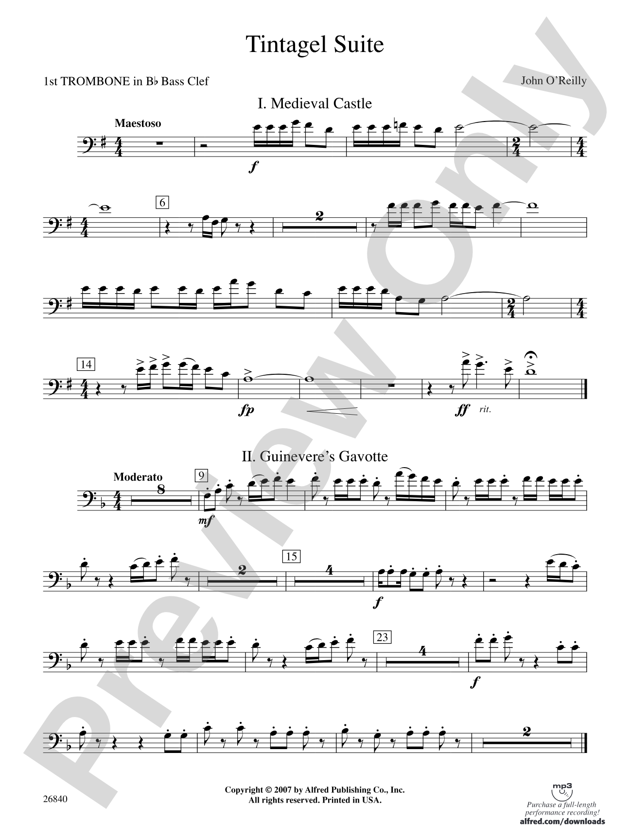Tintagel Suite: (wp) 1st B-flat Trombone B.C.