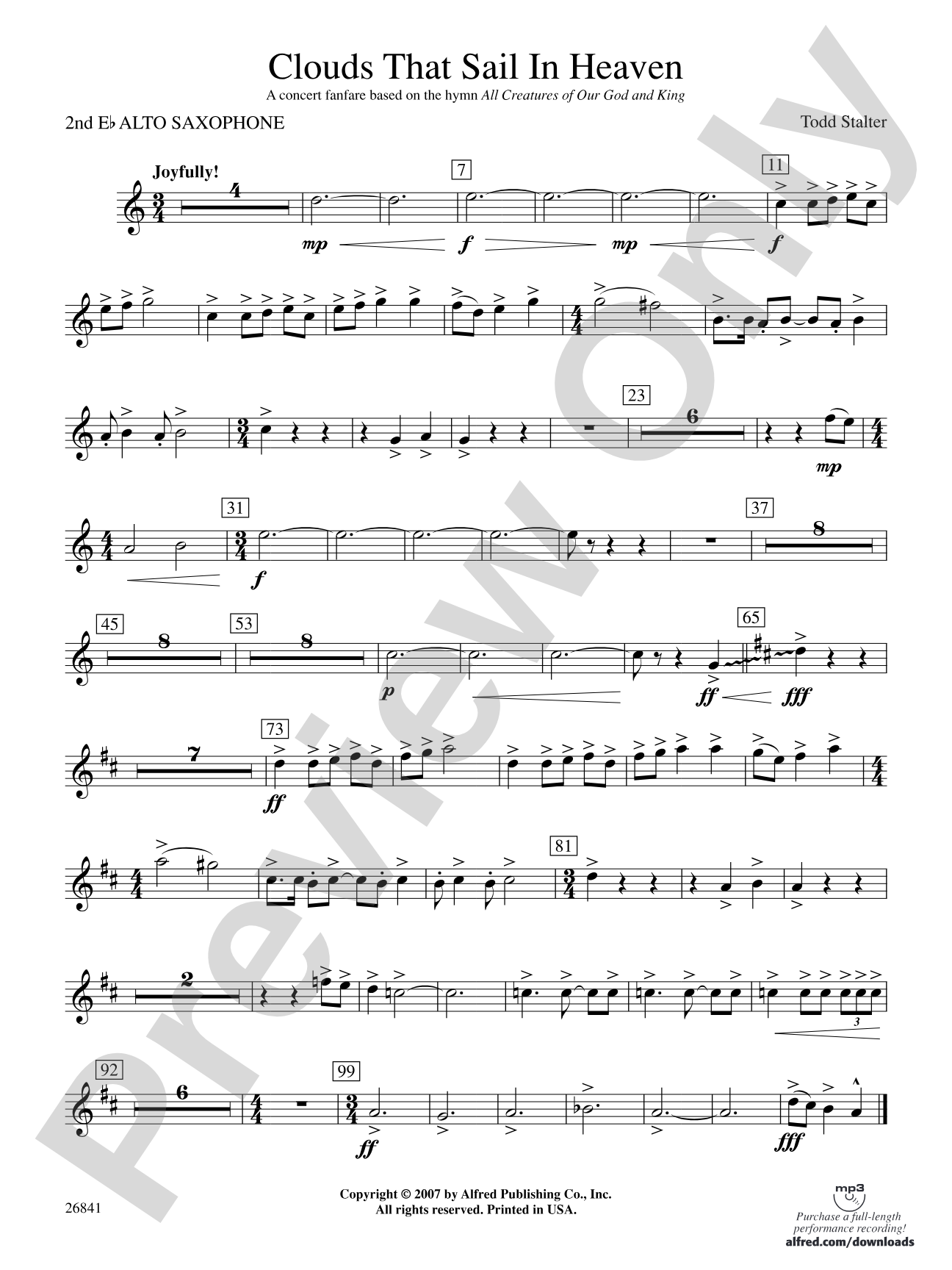 Clouds That Sail in Heaven: 2nd E-flat Alto Saxophone