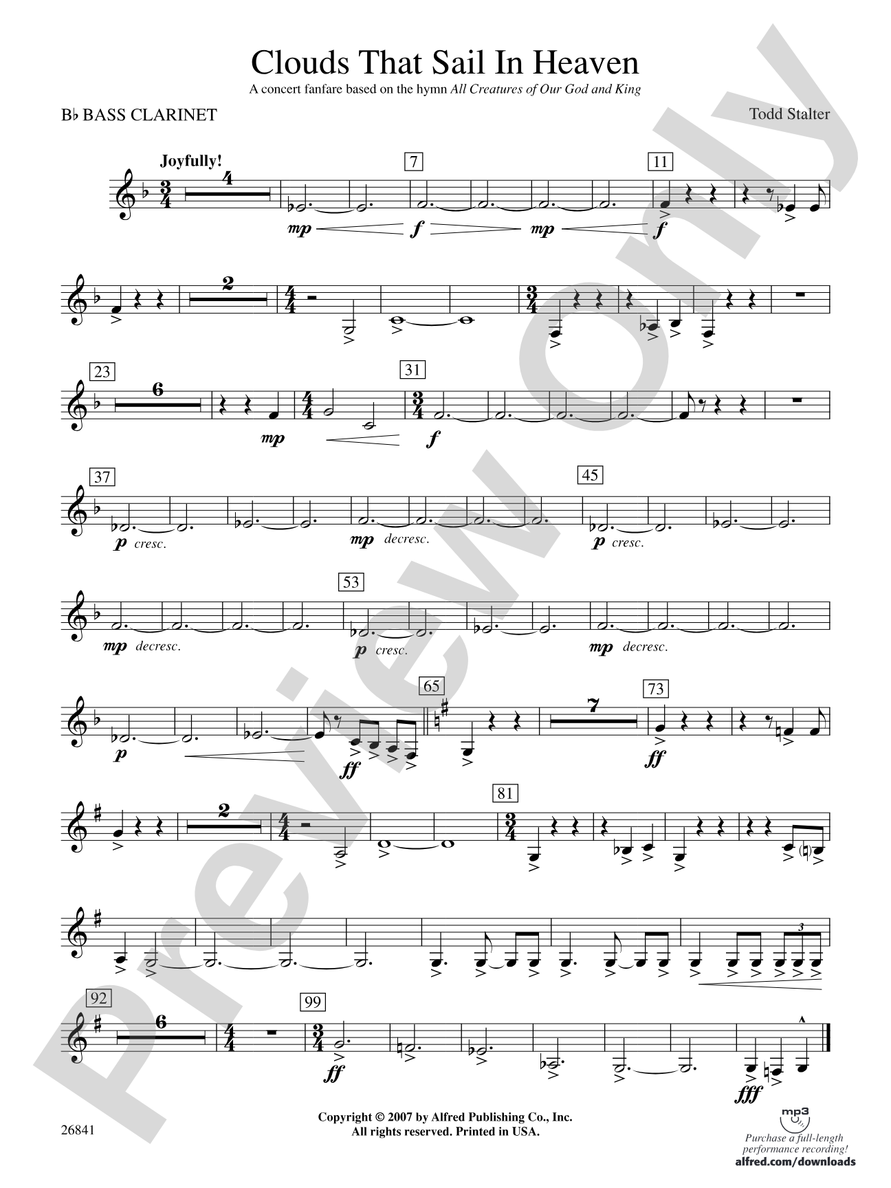 Clouds That Sail in Heaven: B-flat Bass Clarinet
