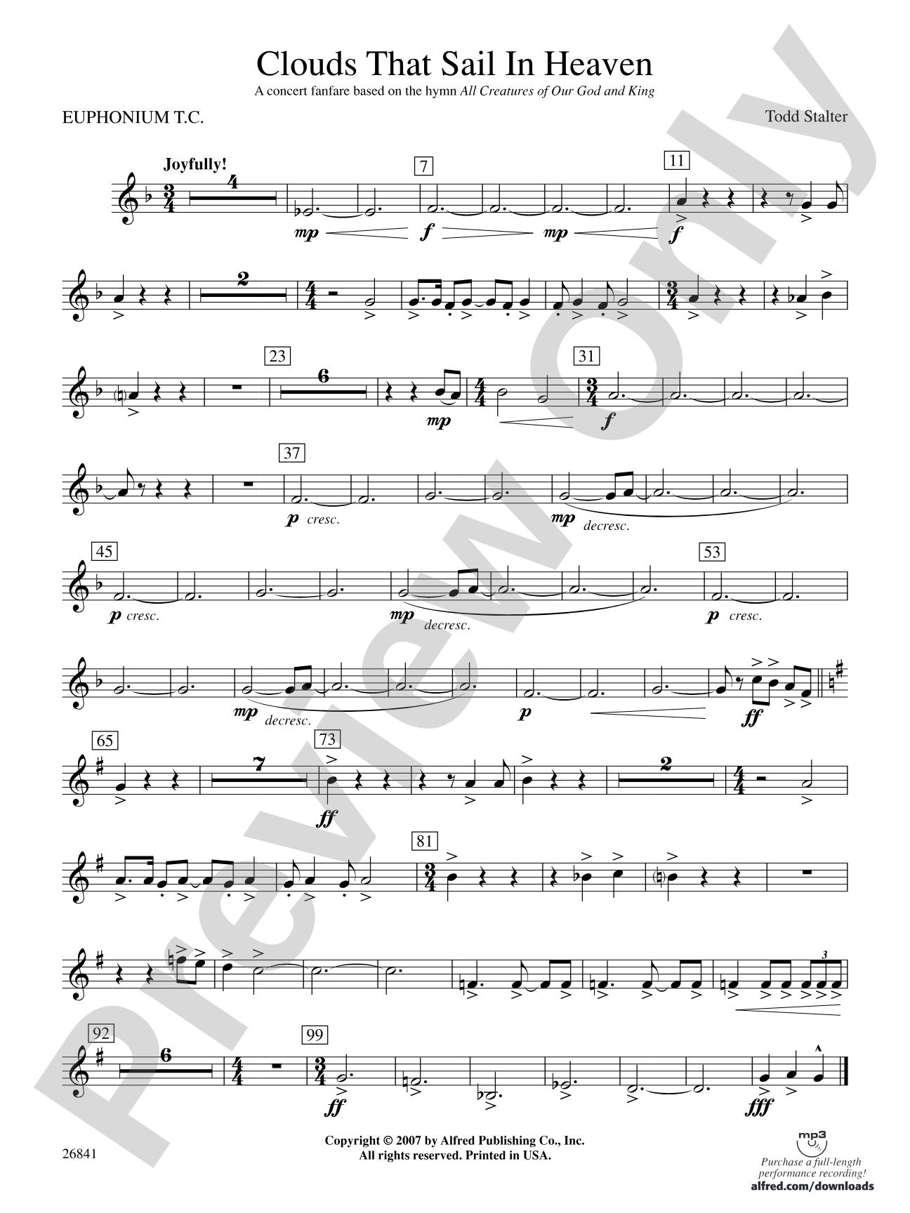 Clouds That Sail in Heaven: Baritone T.C.