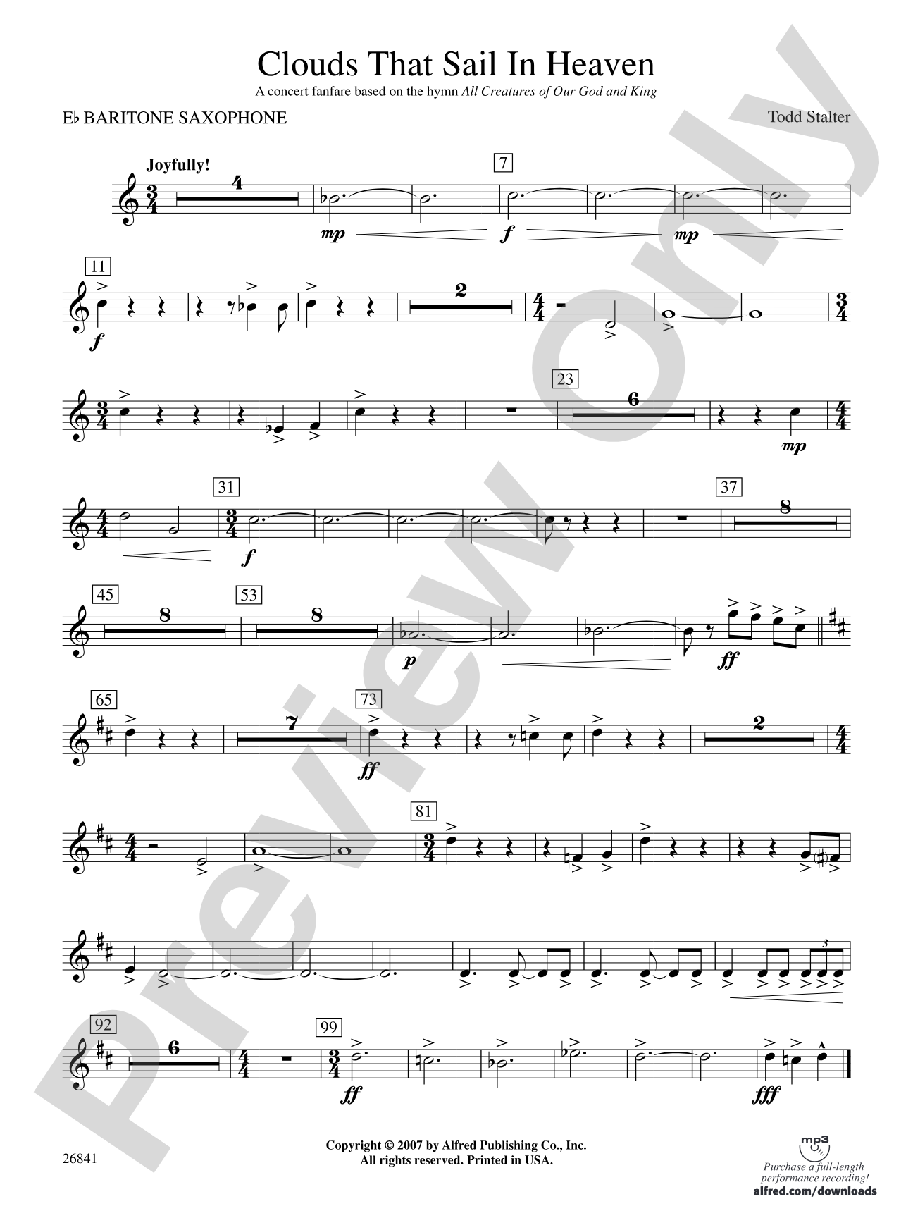 Clouds That Sail in Heaven: E-flat Baritone Saxophone
