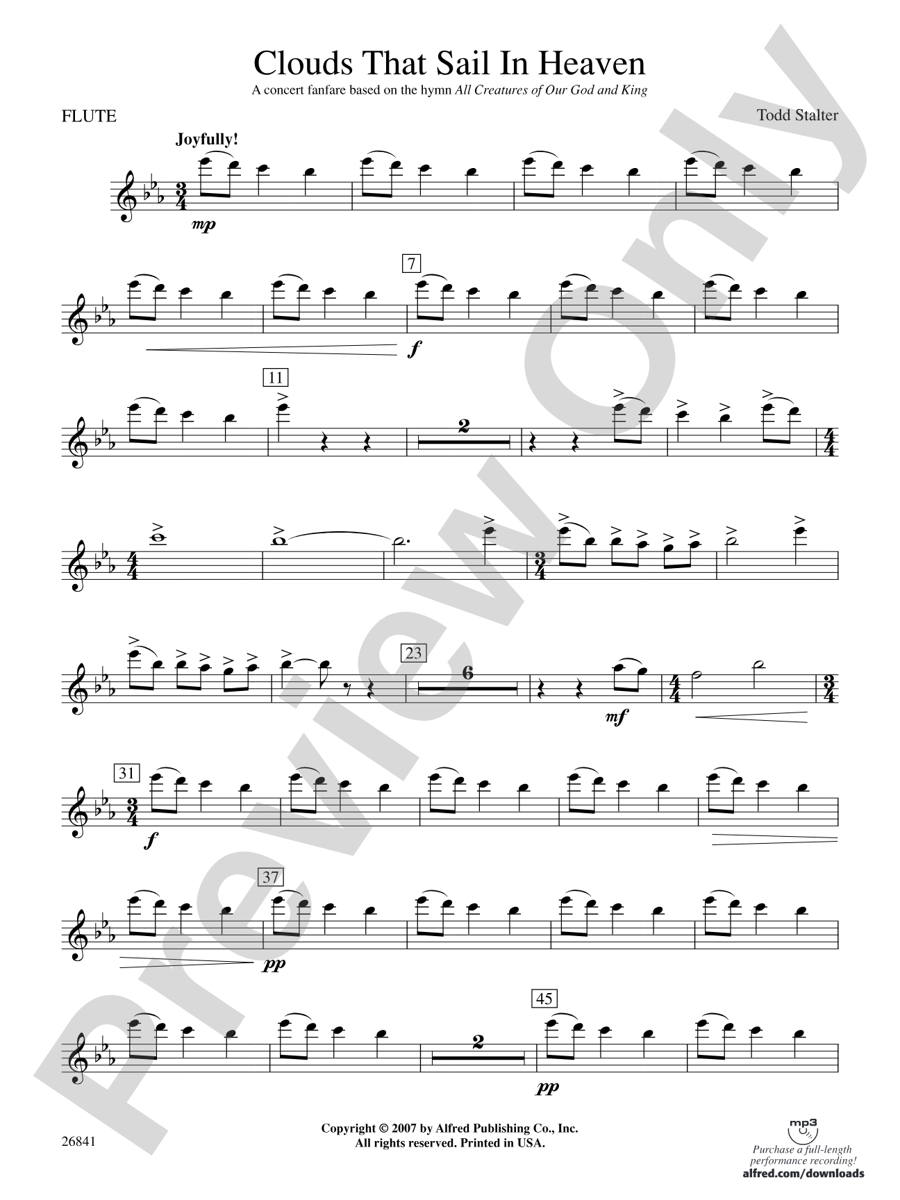 Clouds That Sail in Heaven: Flute