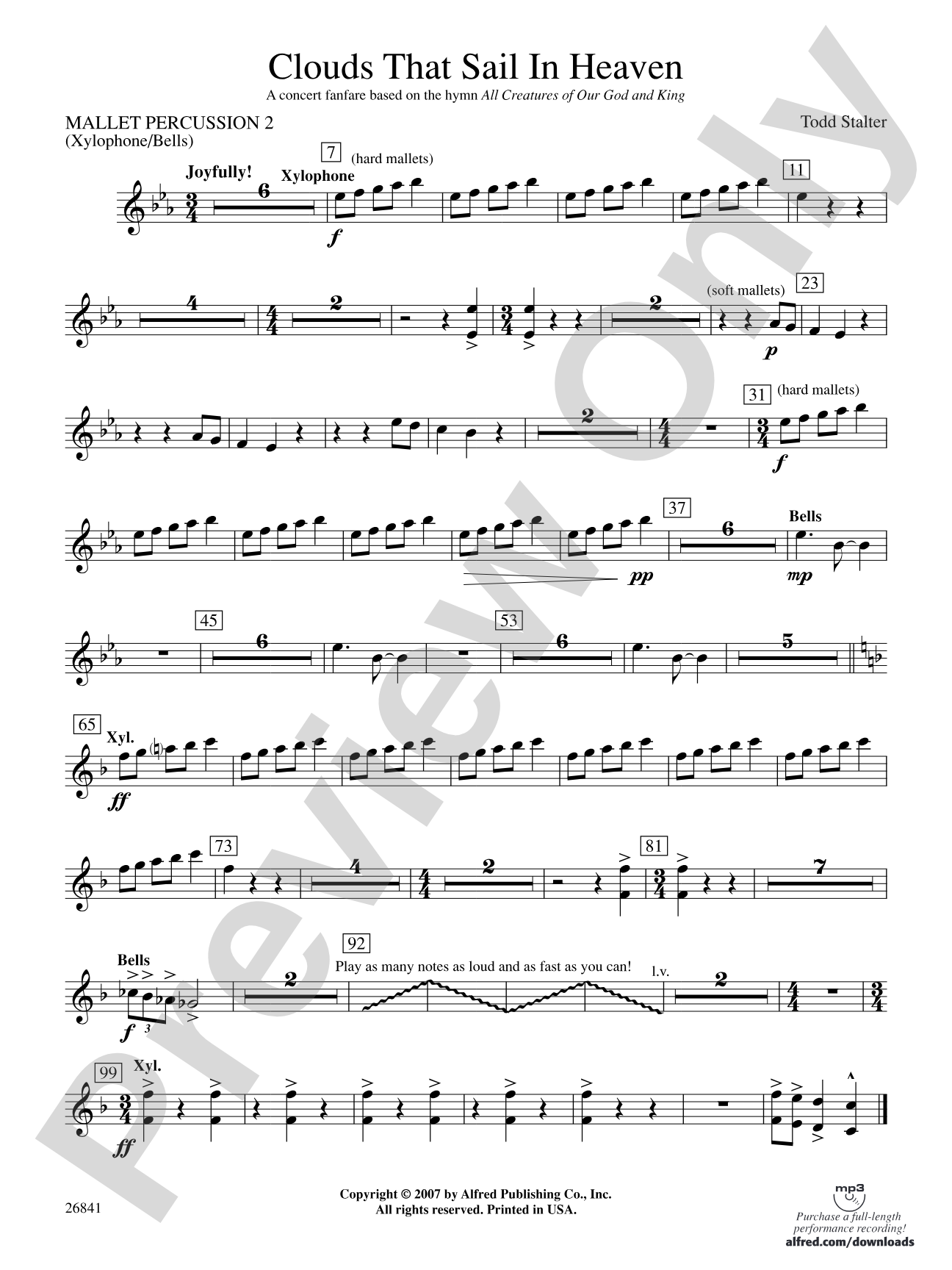 Clouds That Sail in Heaven: 2nd Mallet Percussion