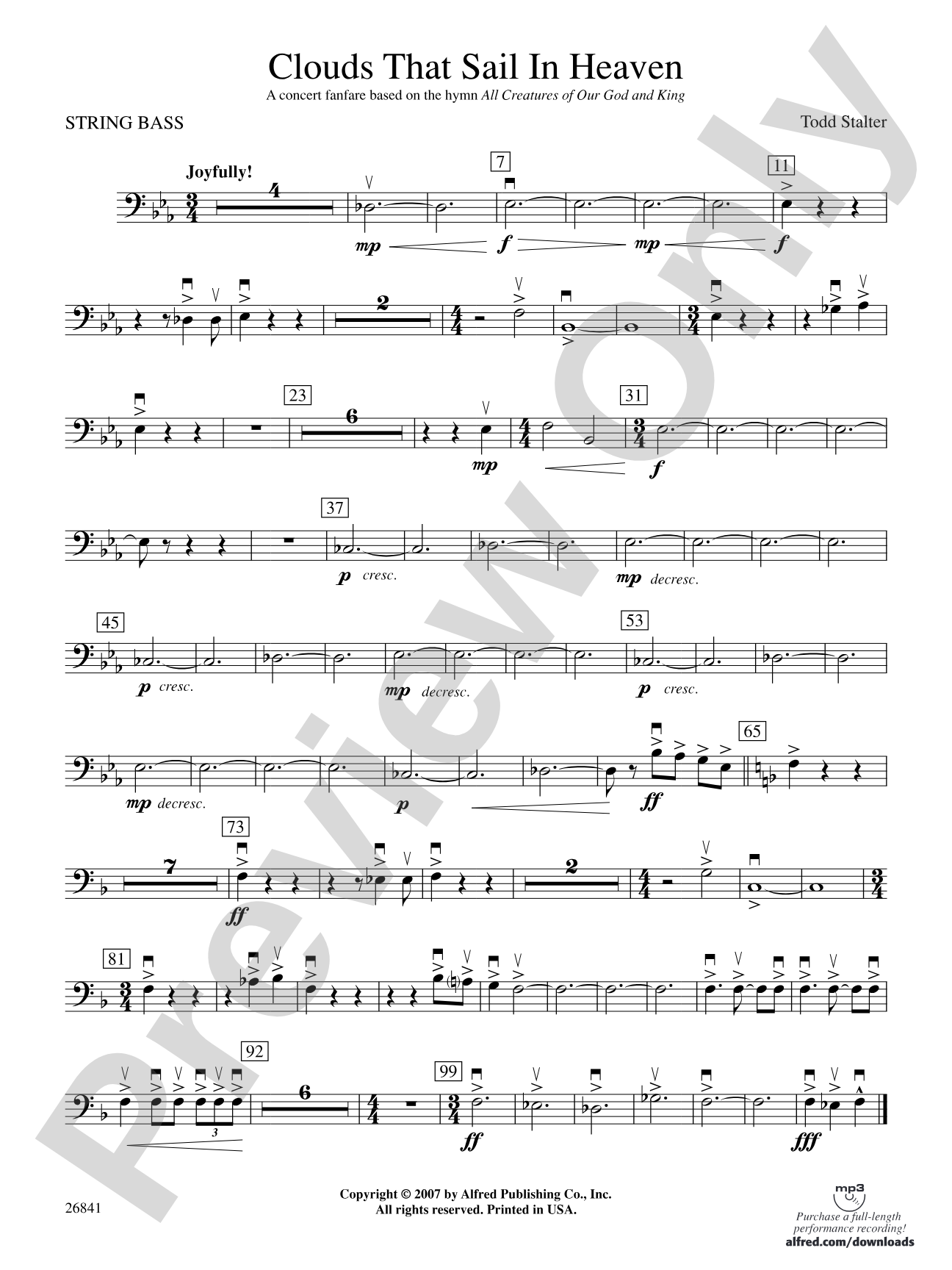 Clouds That Sail in Heaven: String Bass