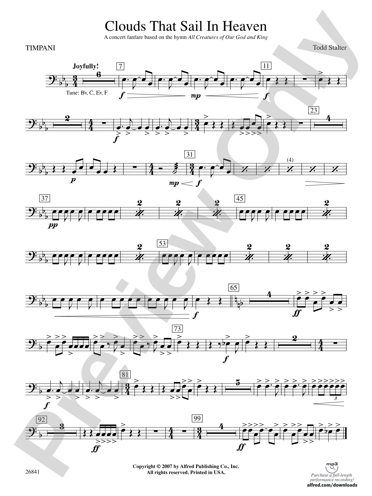 Clouds That Sail in Heaven: Timpani