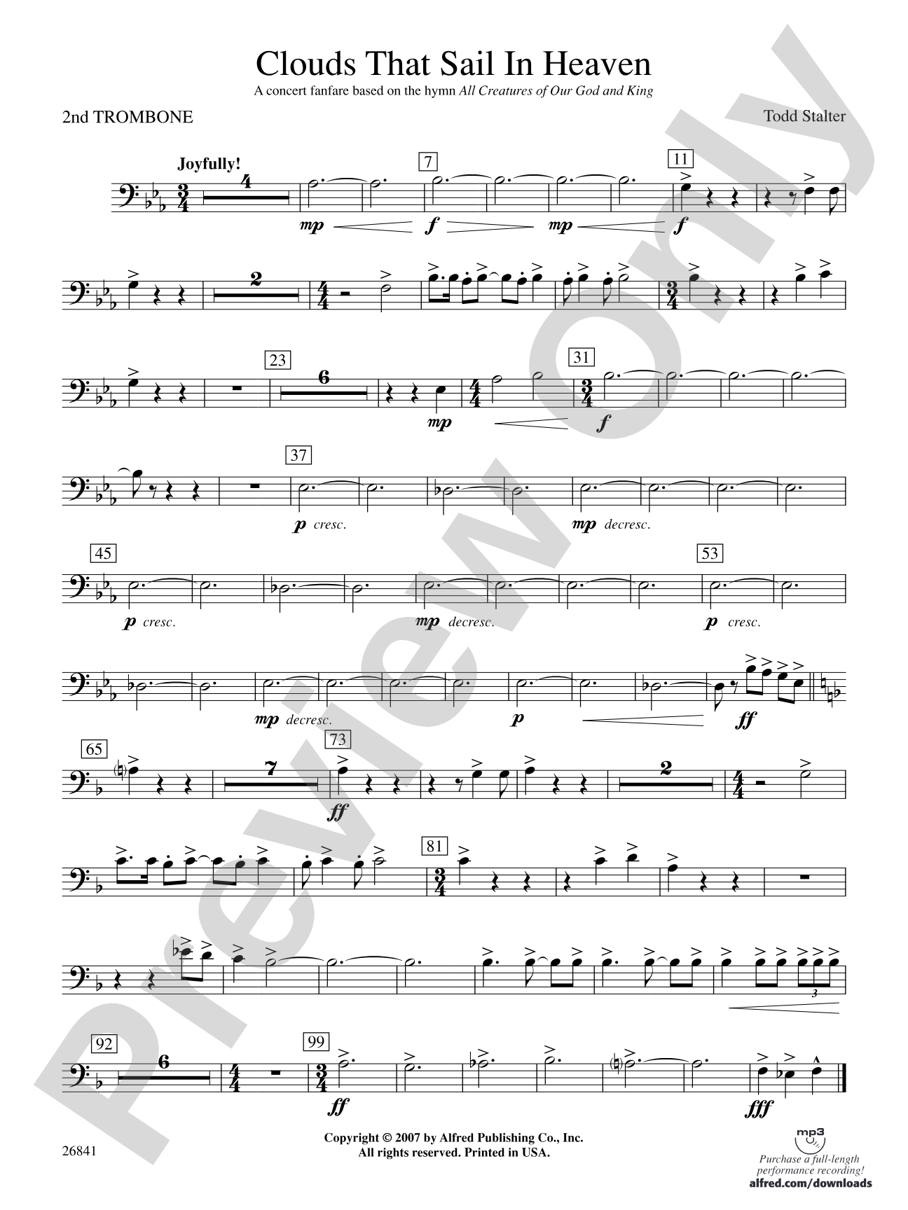 Clouds That Sail in Heaven: 2nd Trombone