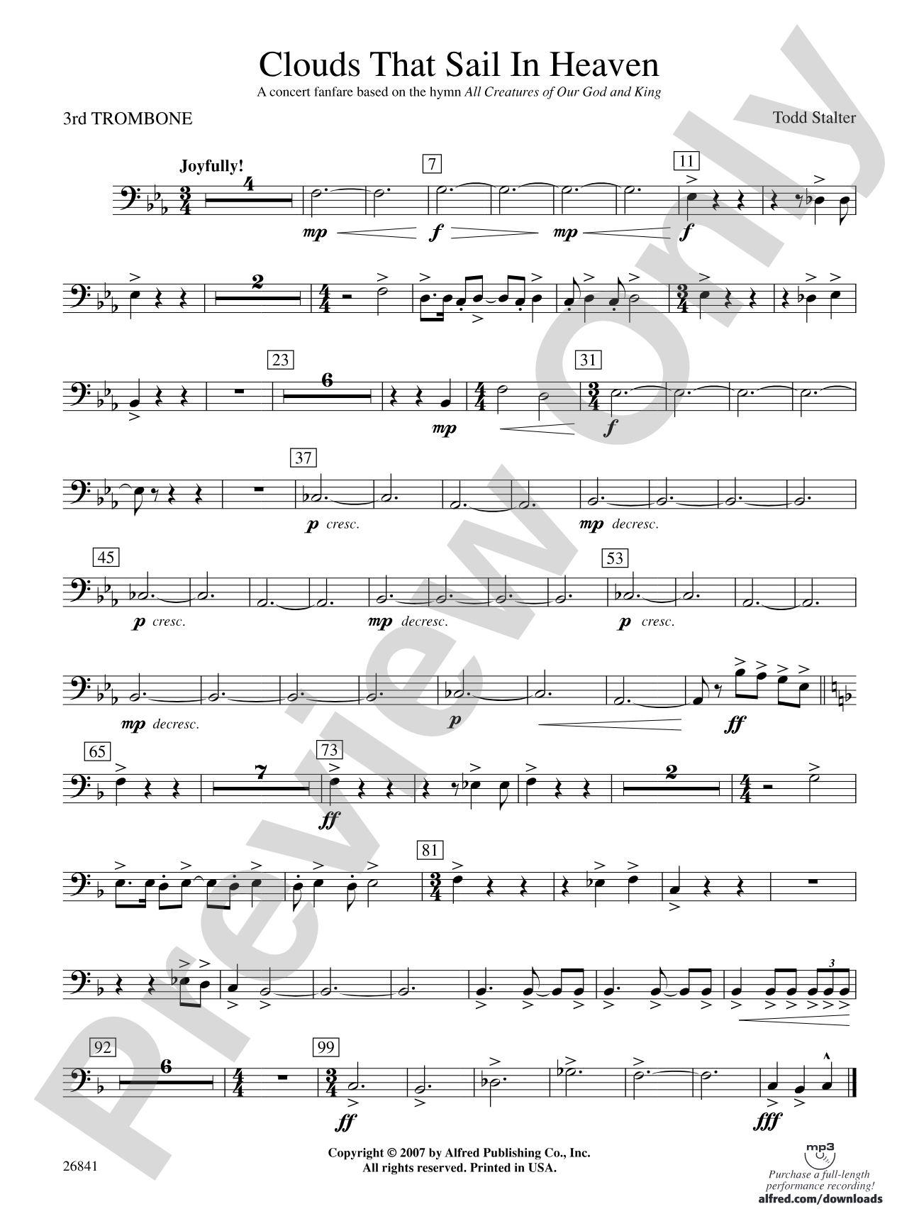 Clouds That Sail in Heaven: 3rd Trombone