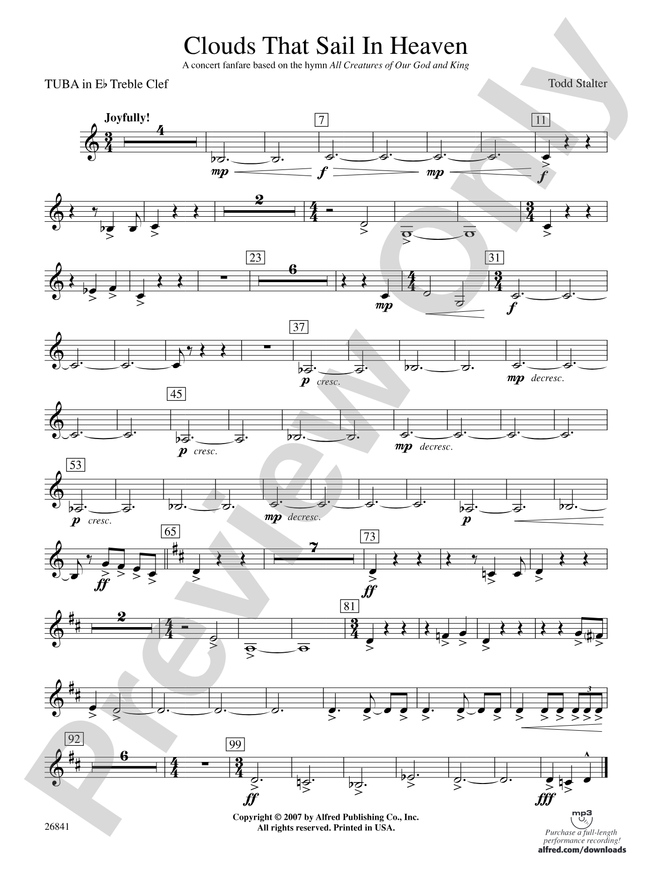 Clouds That Sail in Heaven: (wp) E-flat Tuba T.C.