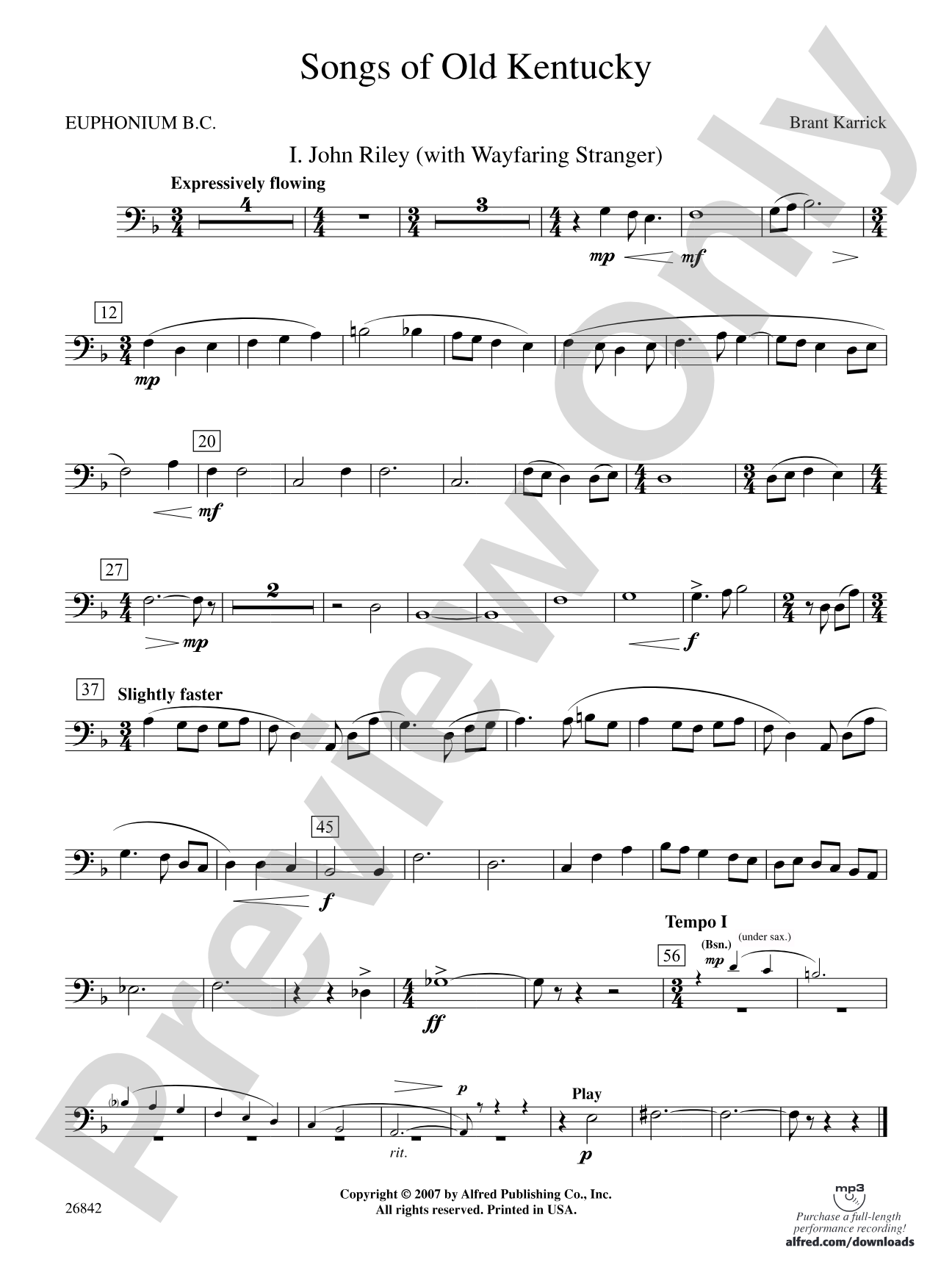 Songs of Old Kentucky: Baritone B.C.