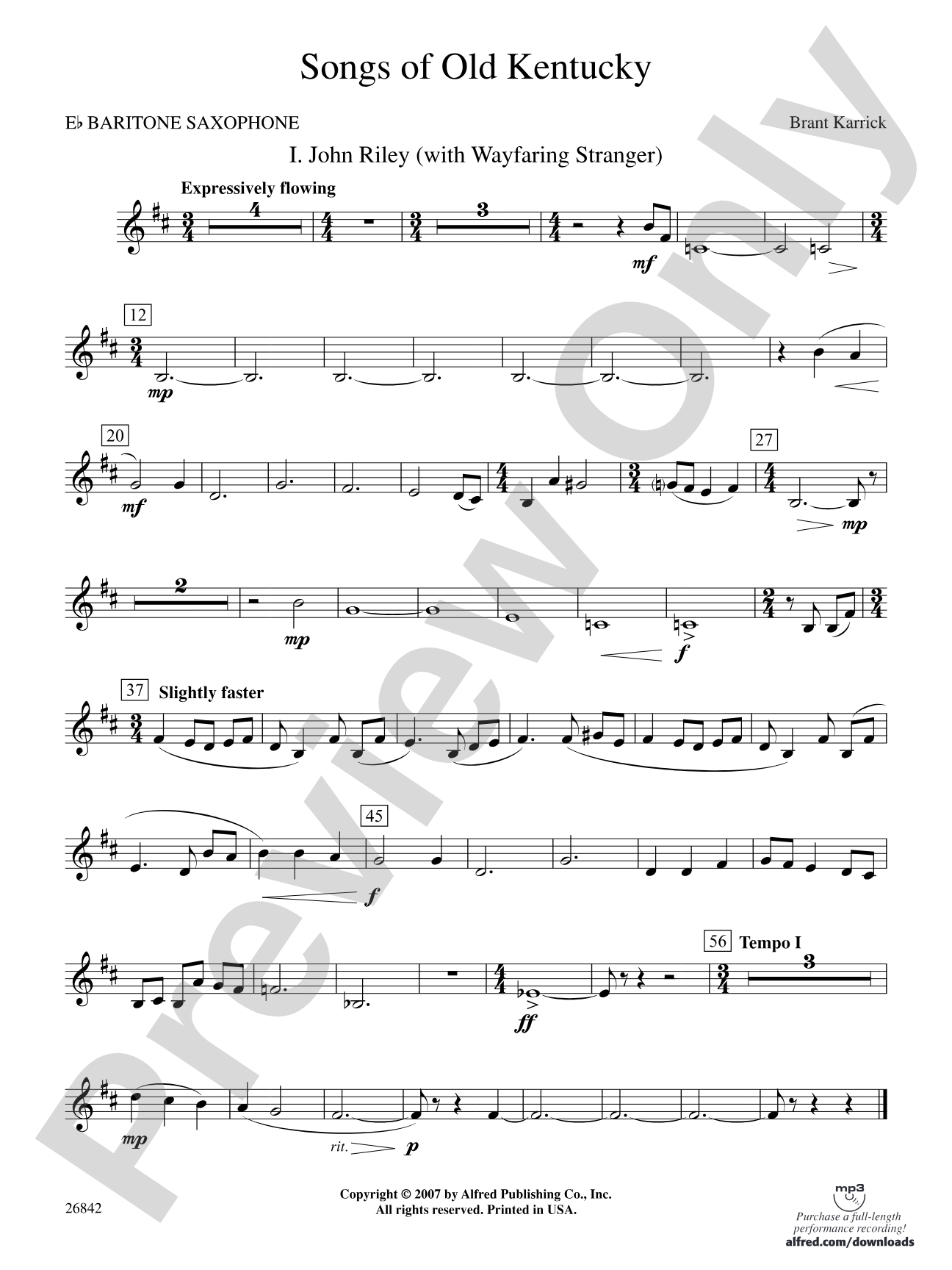 Songs of Old Kentucky: E-flat Baritone Saxophone