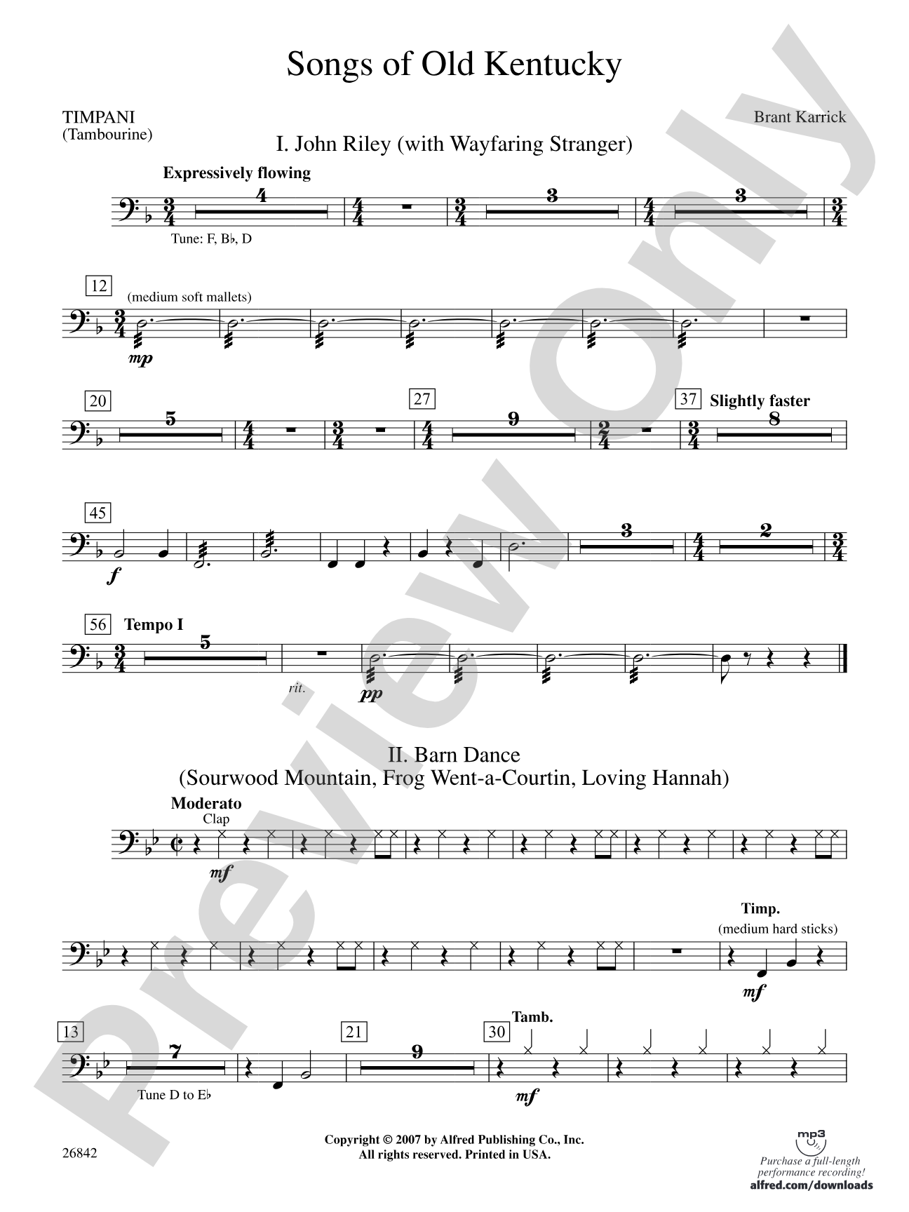 Songs of Old Kentucky: Timpani