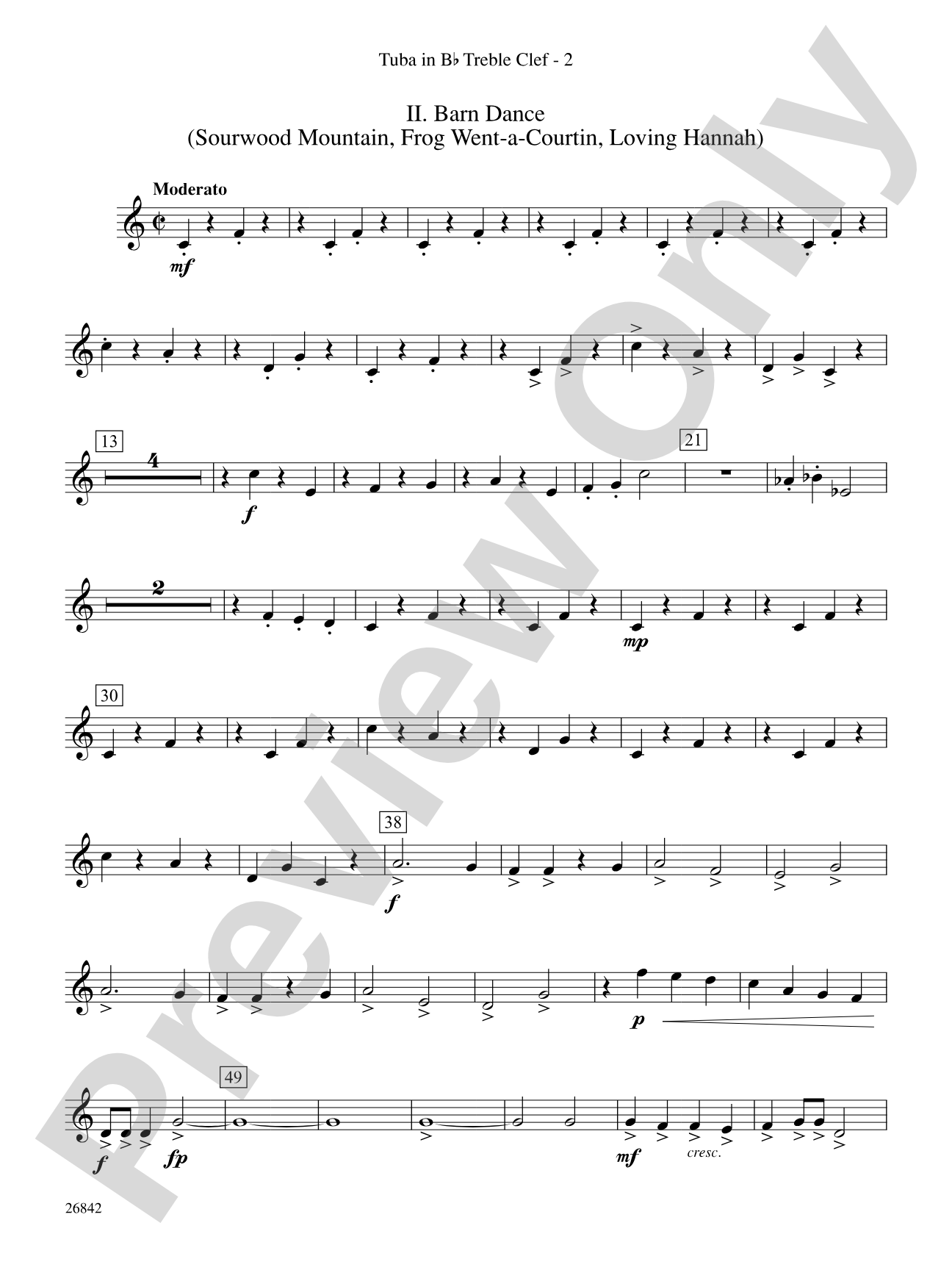 Songs of Old Kentucky: (wp) B-flat Tuba T.C.
