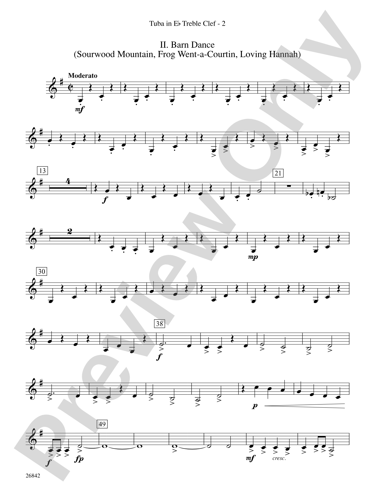 Songs of Old Kentucky: (wp) E-flat Tuba T.C.