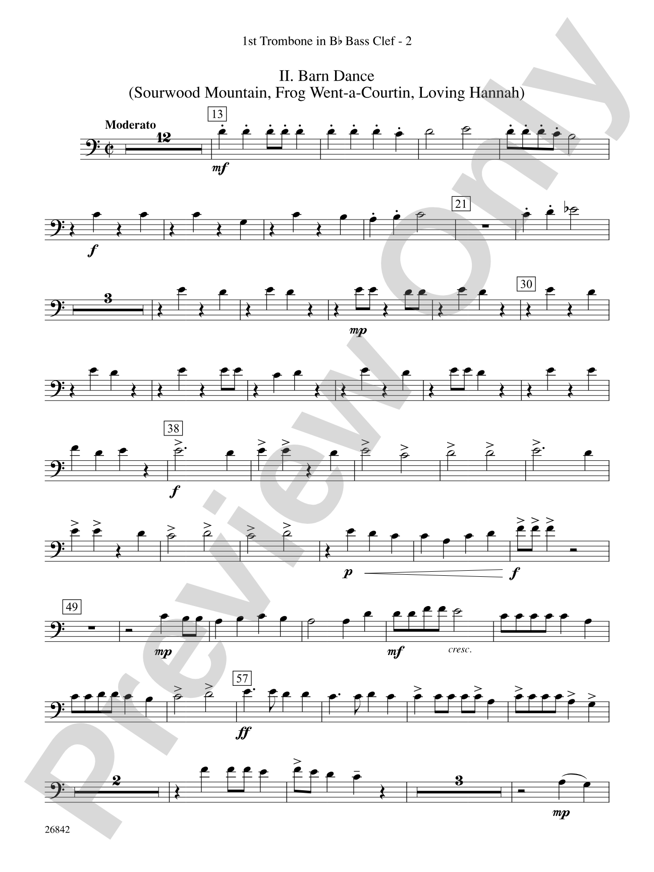 Songs of Old Kentucky: (wp) 1st B-flat Trombone B.C.