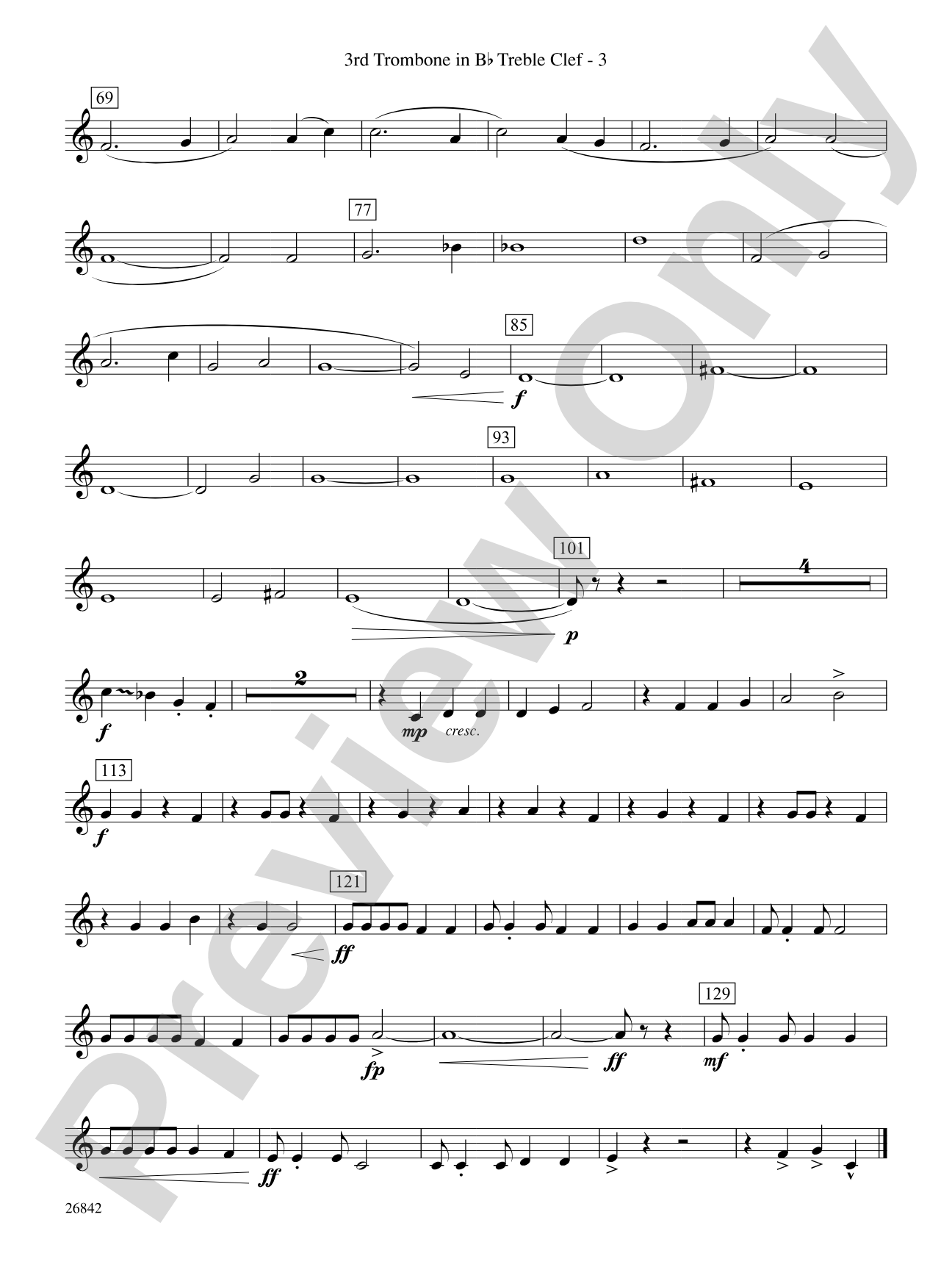 Songs of Old Kentucky: (wp) 3rd B-flat Trombone T.C.