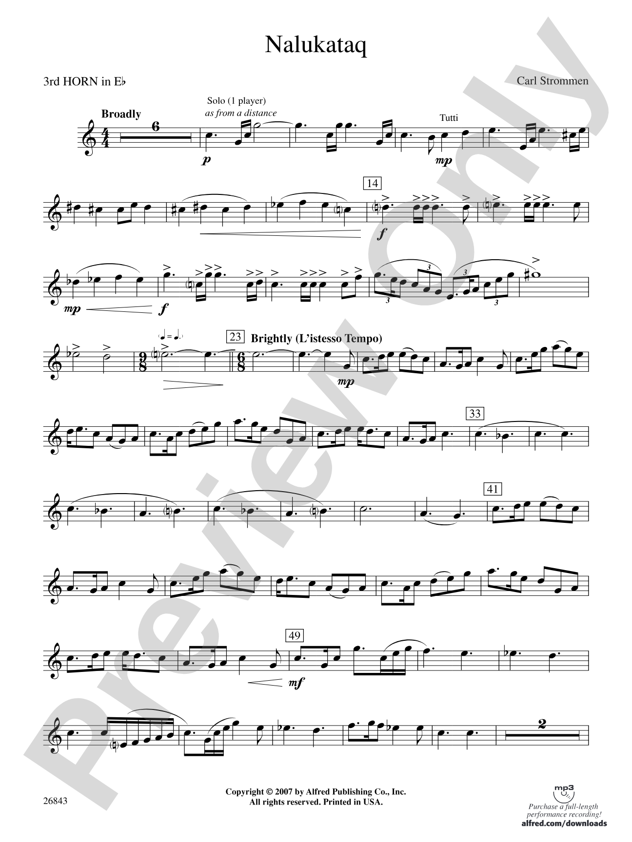 Nalukataq: (wp) 3rd Horn in E-flat