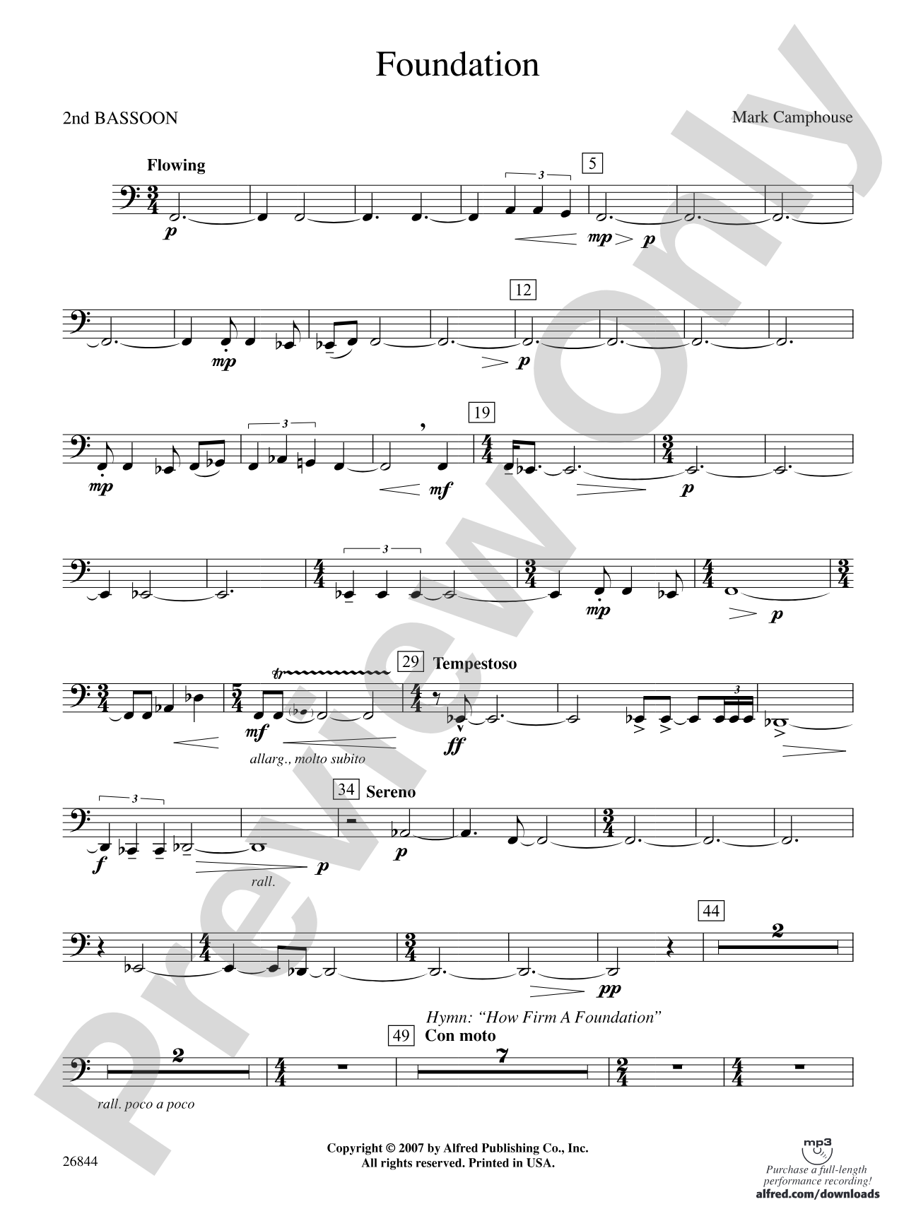 Foundation: 2nd Bassoon
