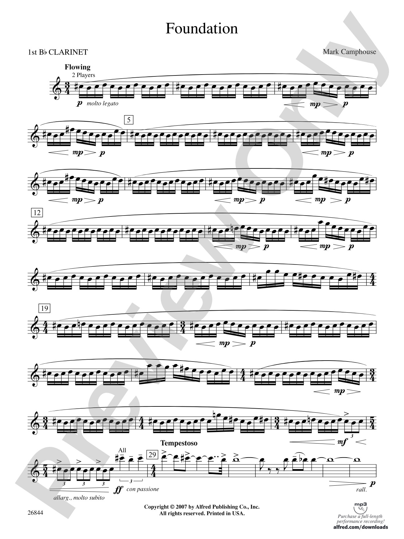 Foundation: 1st B-flat Clarinet